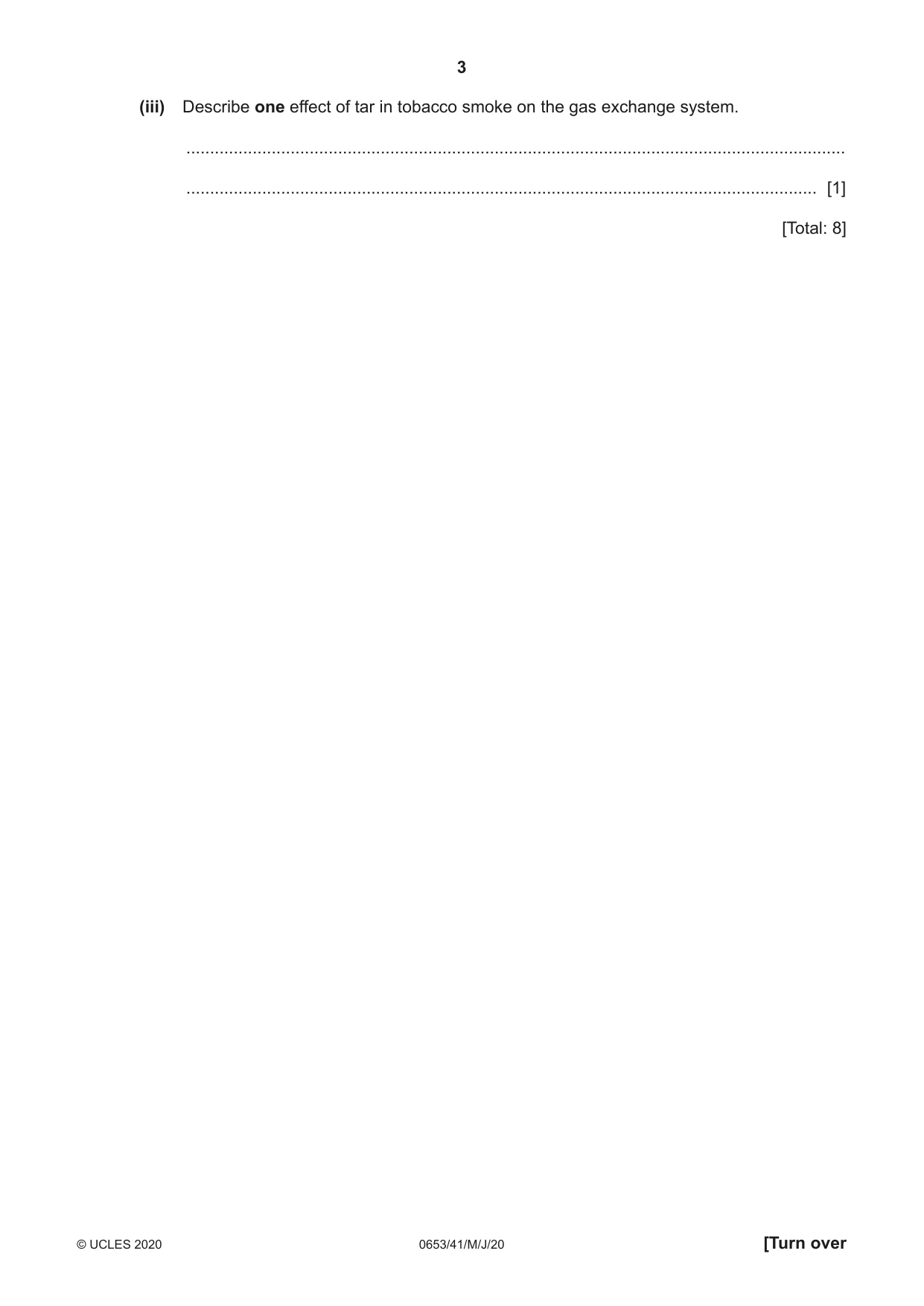 Cambridge IGCSE Science - Combined 0653 2020 May/June Paper 4 · Variant 1 question paper, page 3 of 20