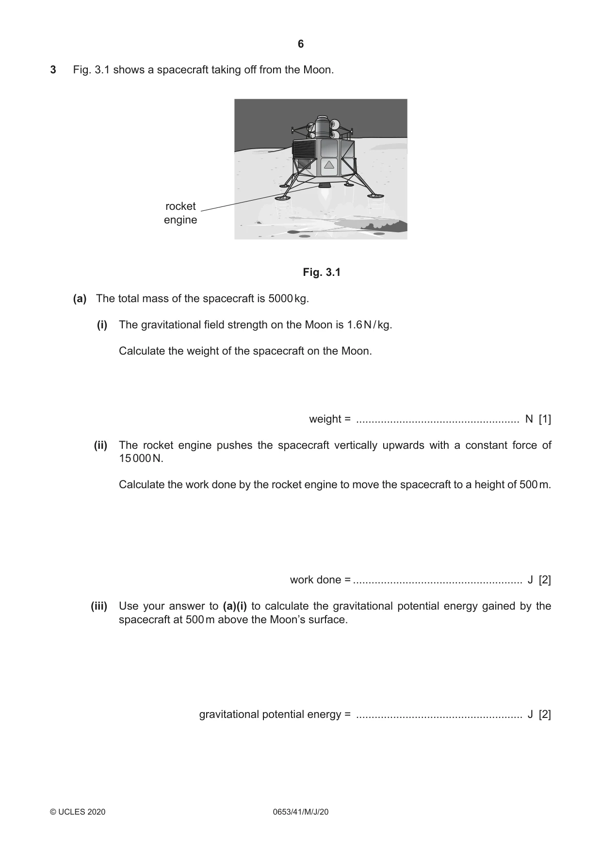 Cambridge IGCSE Science - Combined 0653 2020 May/June Paper 4 · Variant 1 question paper, page 6 of 20