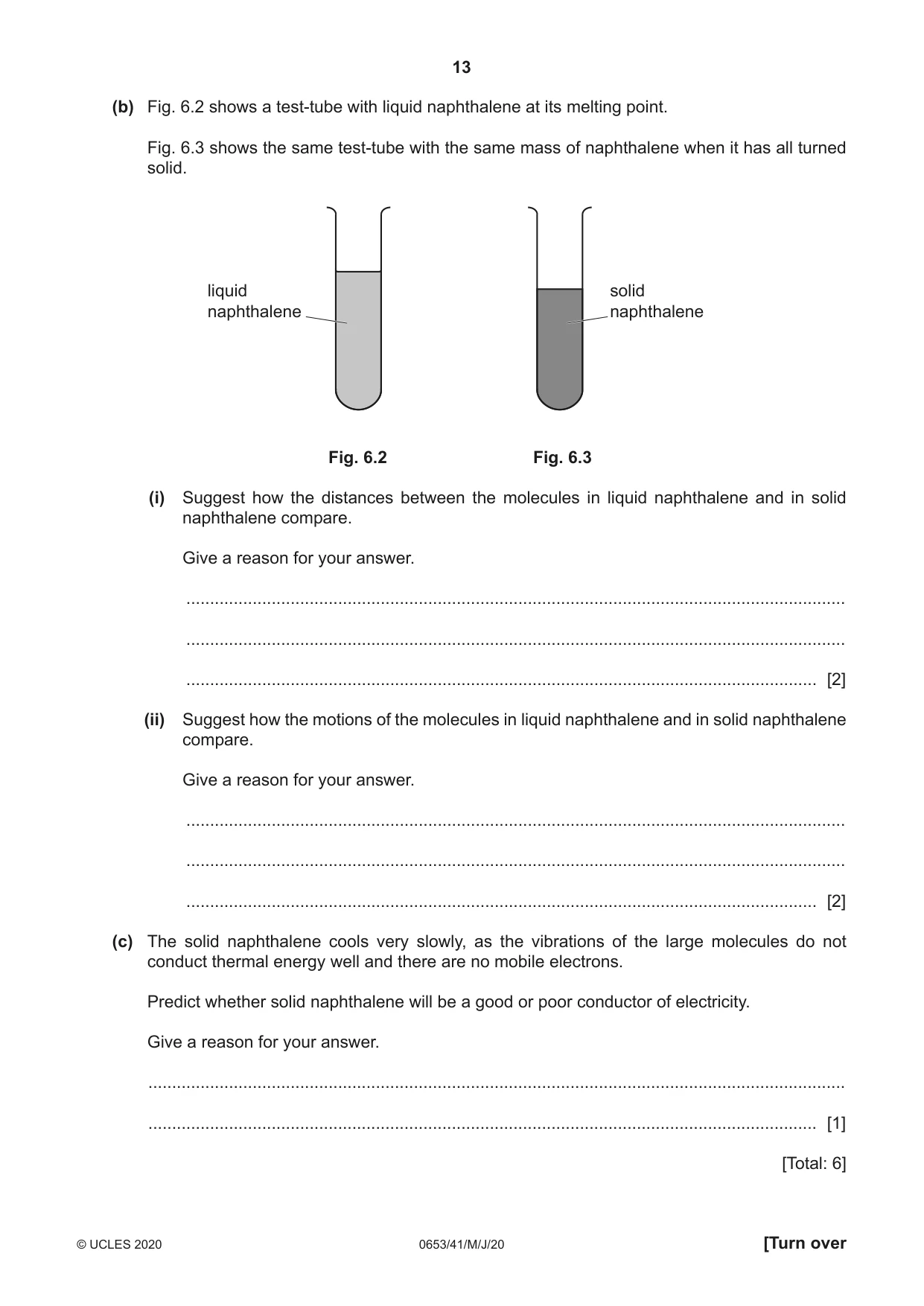 Cambridge IGCSE Science - Combined 0653 2020 May/June Paper 4 · Variant 1 question paper, page 13 of 20