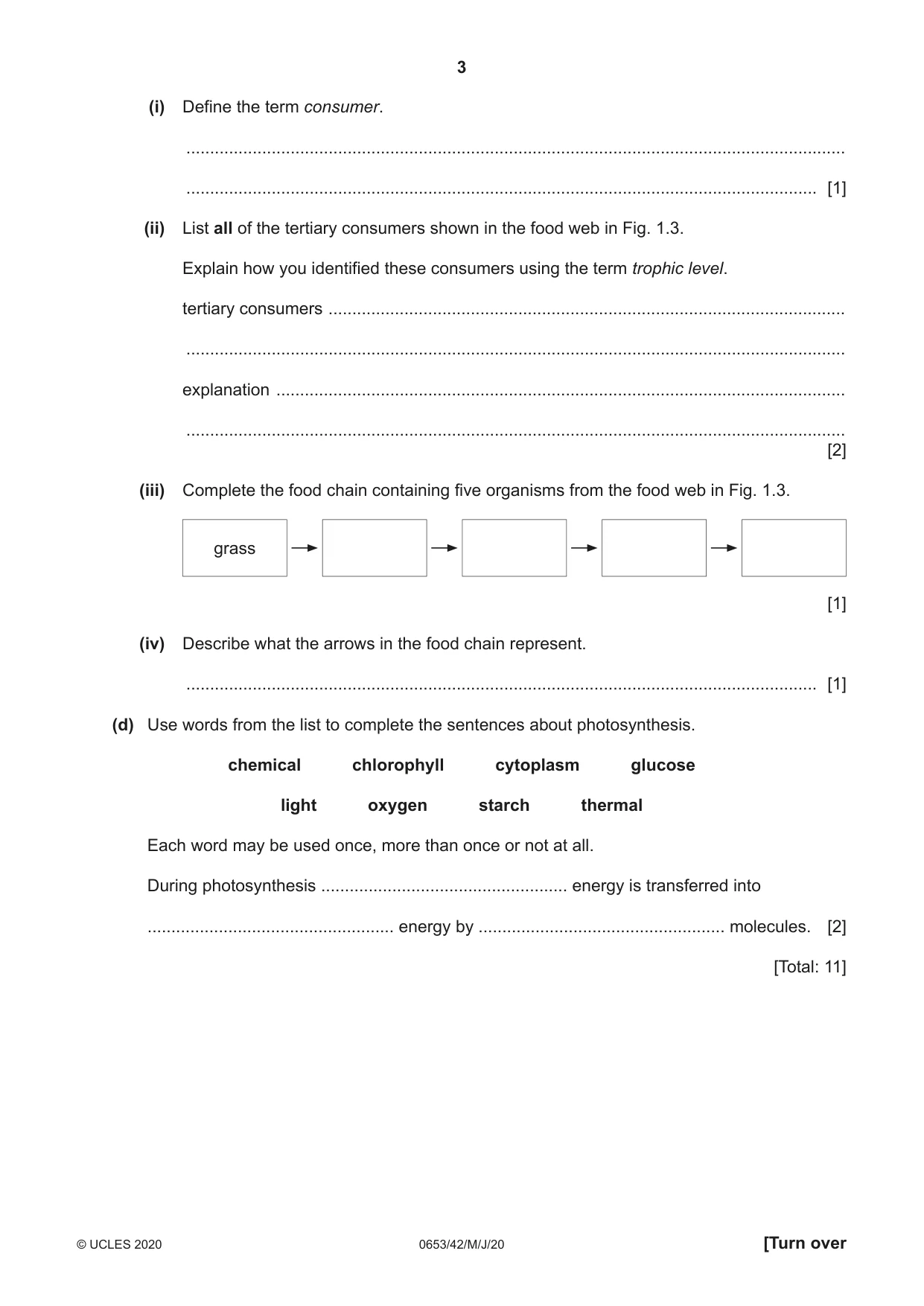 Cambridge IGCSE Science - Combined 0653 2020 May/June Paper 4 · Variant 2 question paper, page 3 of 20