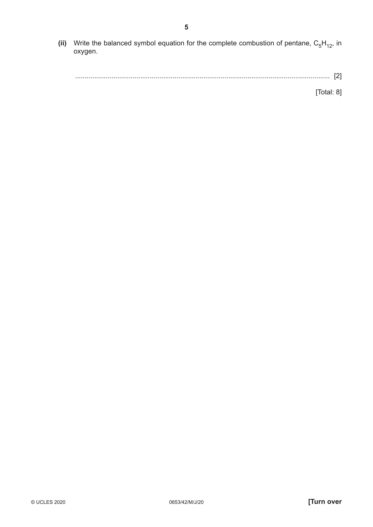 Cambridge IGCSE Science - Combined 0653 2020 May/June Paper 4 · Variant 2 question paper, page 5 of 20