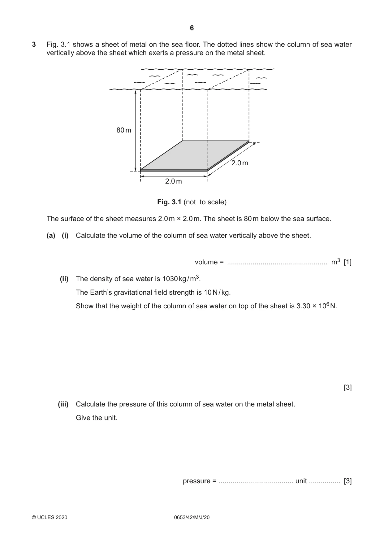 Cambridge IGCSE Science - Combined 0653 2020 May/June Paper 4 · Variant 2 question paper, page 6 of 20