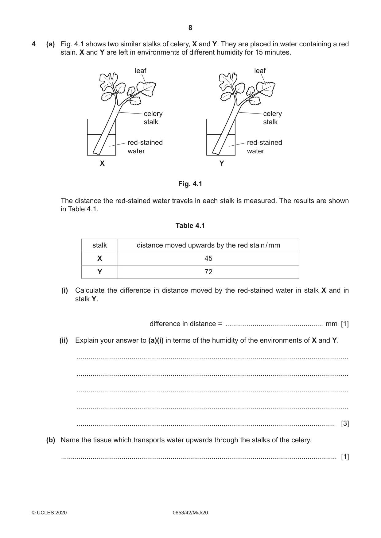 Cambridge IGCSE Science - Combined 0653 2020 May/June Paper 4 · Variant 2 question paper, page 8 of 20