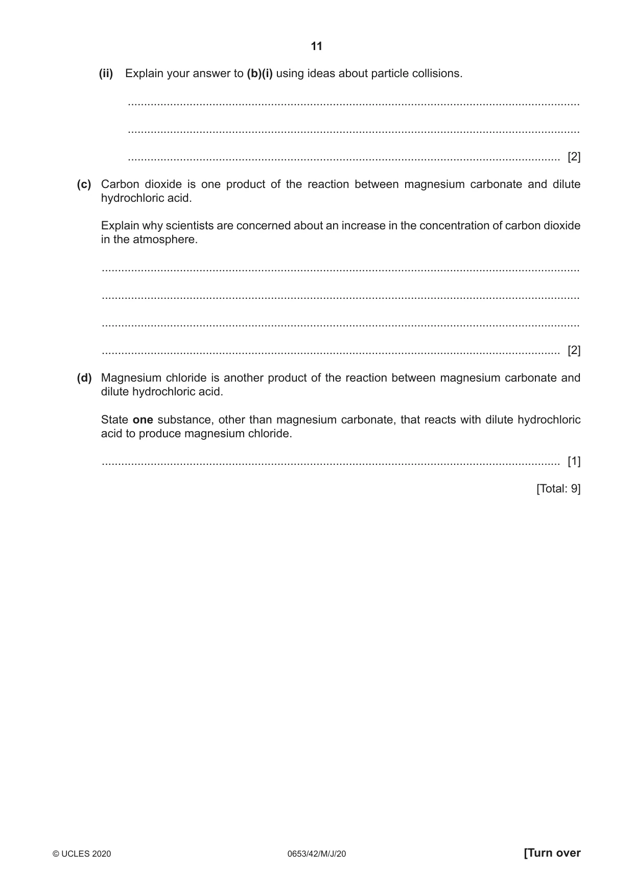 Cambridge IGCSE Science - Combined 0653 2020 May/June Paper 4 · Variant 2 question paper, page 11 of 20