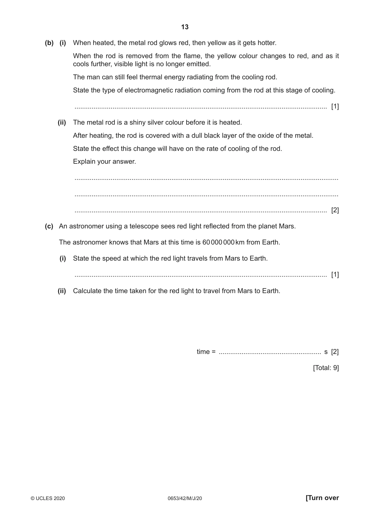 Cambridge IGCSE Science - Combined 0653 2020 May/June Paper 4 · Variant 2 question paper, page 13 of 20