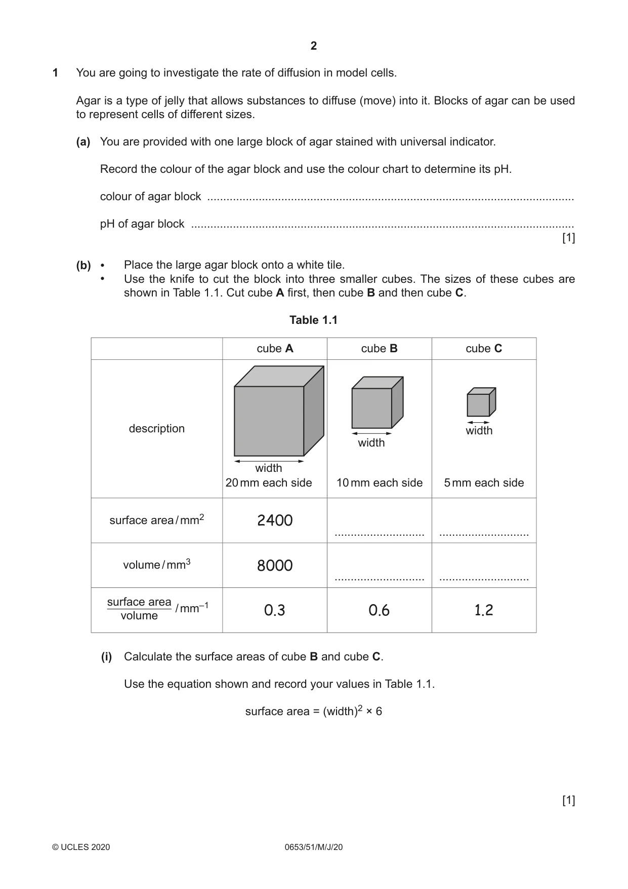 Cambridge IGCSE Science - Combined 0653 2020 May/June Paper 5 · Variant 1 question paper, page 2 of 16