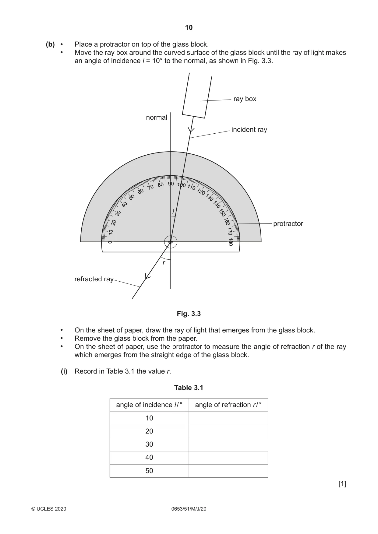 Cambridge IGCSE Science - Combined 0653 2020 May/June Paper 5 · Variant 1 question paper, page 10 of 16