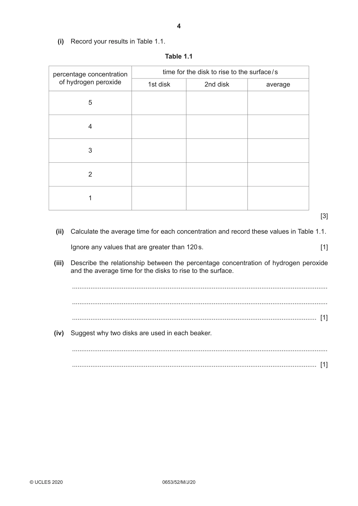 Cambridge IGCSE Science - Combined 0653 2020 May/June Paper 5 · Variant 2 question paper, page 4 of 16