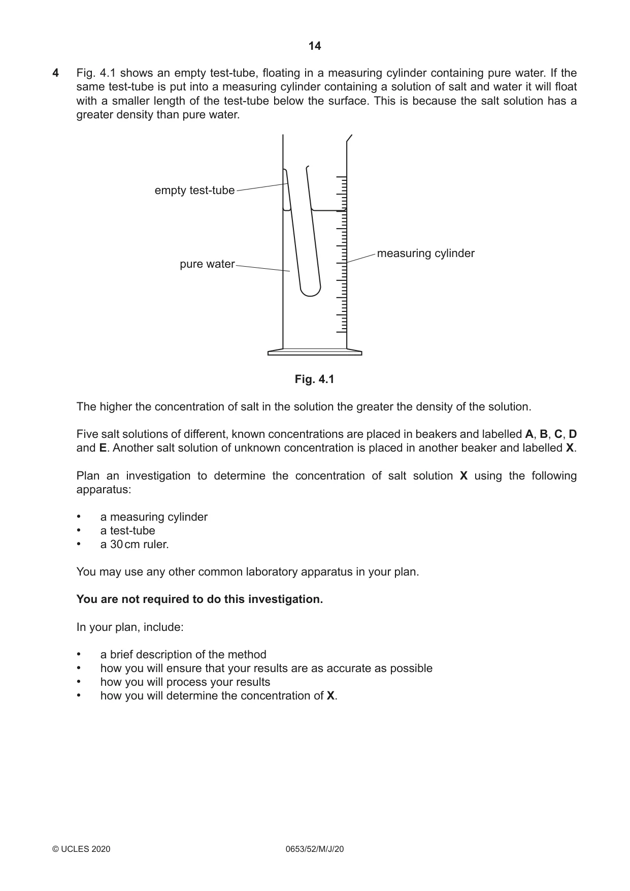 Cambridge IGCSE Science - Combined 0653 2020 May/June Paper 5 · Variant 2 question paper, page 14 of 16