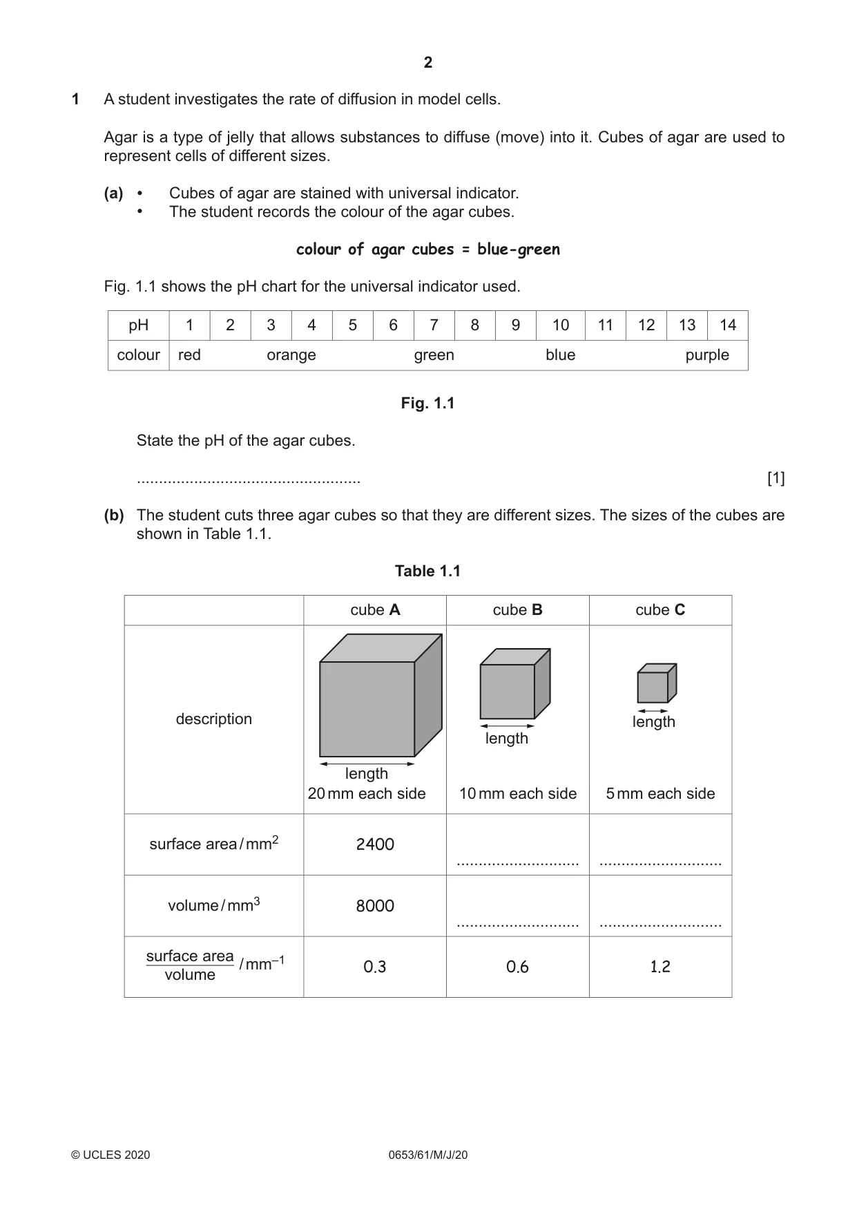 Cambridge IGCSE Science - Combined 0653 2020 May/June Paper 6 · Variant 1 question paper, page 2 of 16