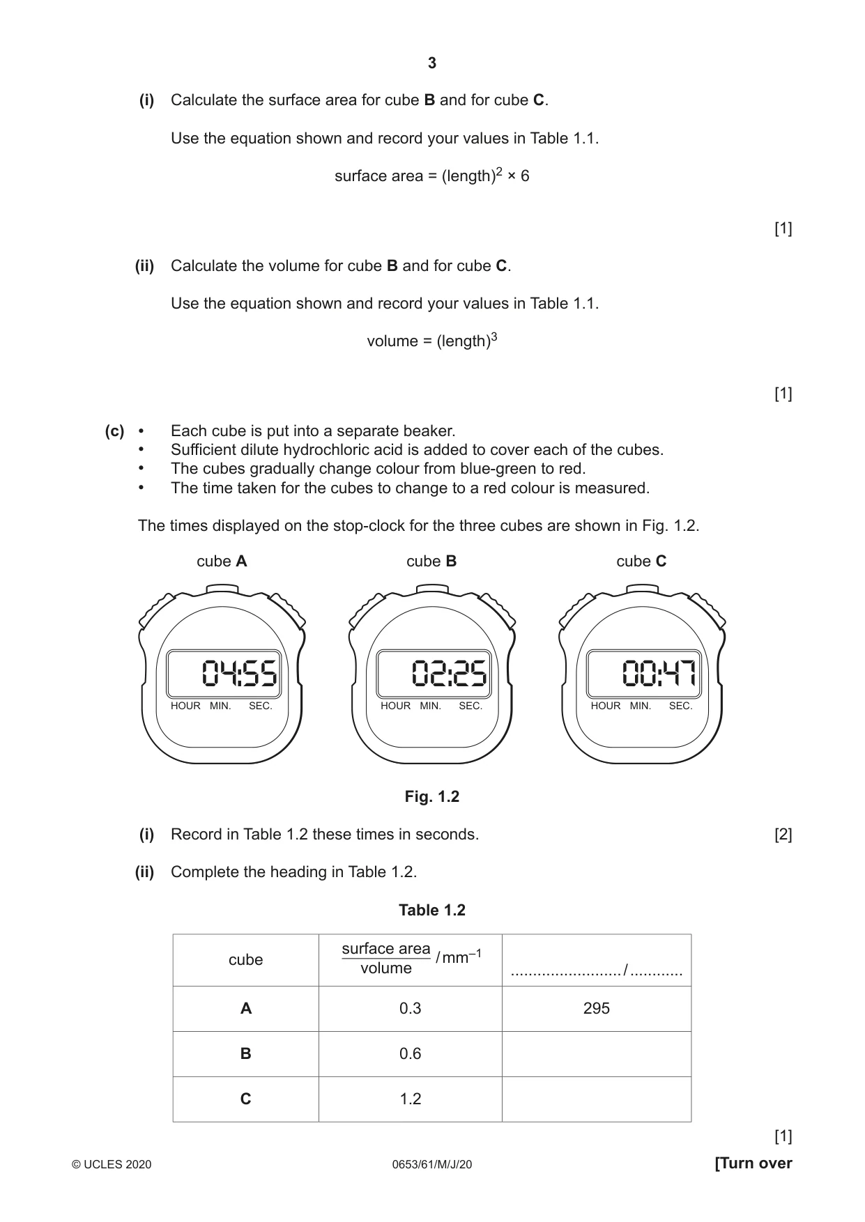 Cambridge IGCSE Science - Combined 0653 2020 May/June Paper 6 · Variant 1 question paper, page 3 of 16