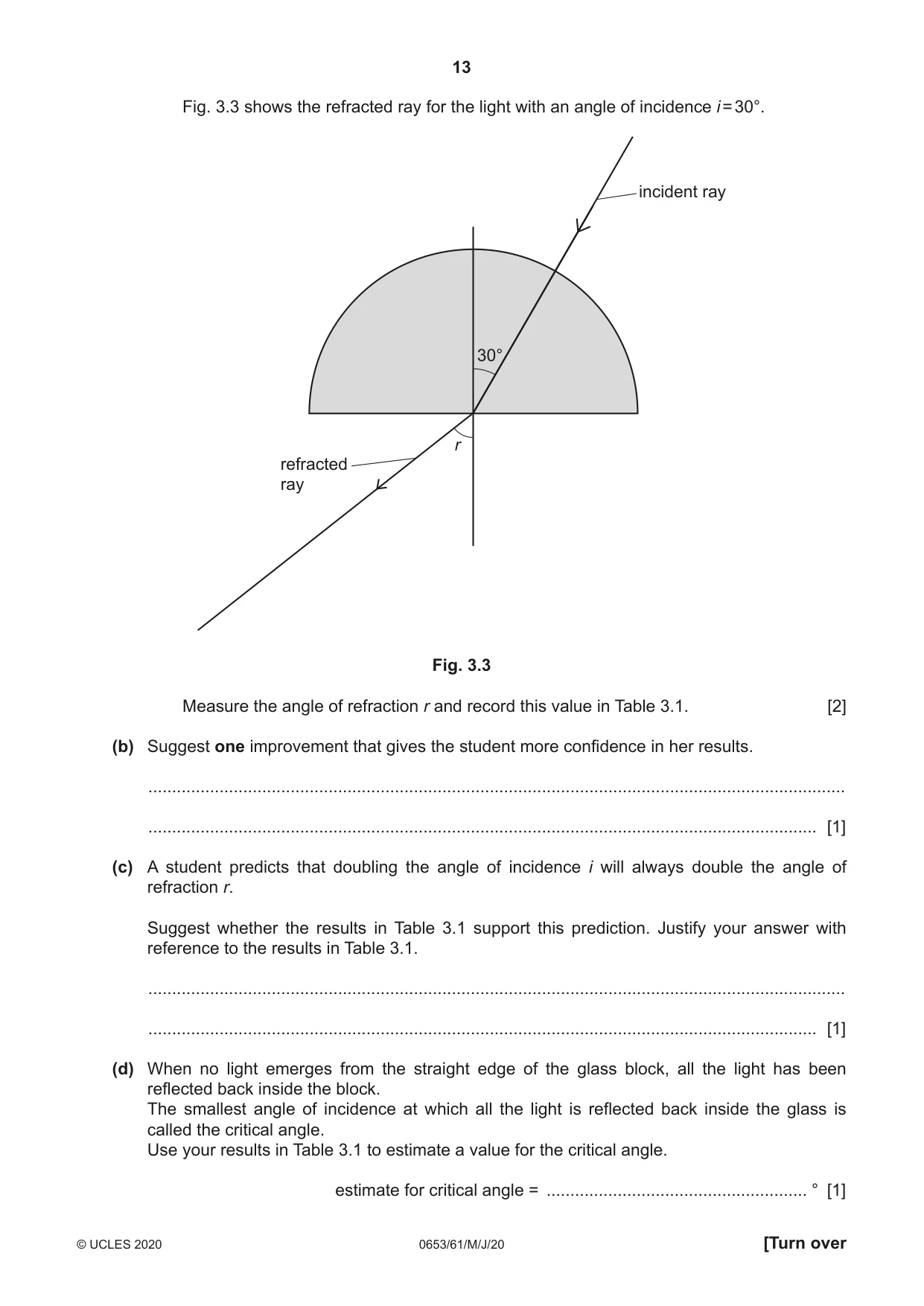 Cambridge IGCSE Science - Combined 0653 2020 May/June Paper 6 · Variant 1 question paper, page 13 of 16
