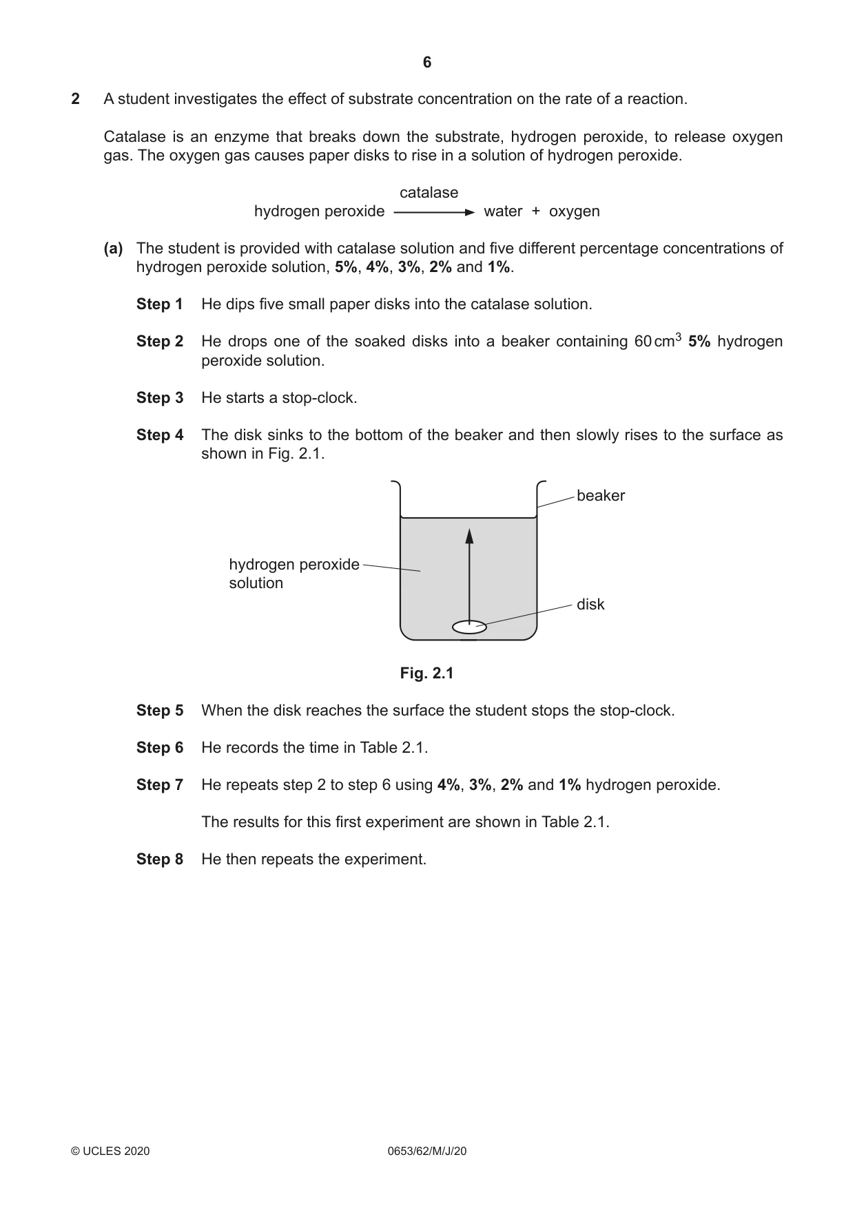 Cambridge IGCSE Science - Combined 0653 2020 May/June Paper 6 · Variant 2 question paper, page 6 of 16