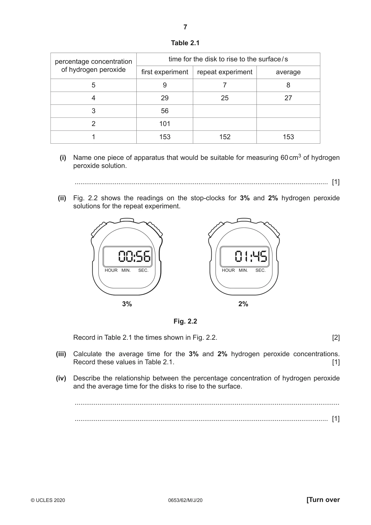 Cambridge IGCSE Science - Combined 0653 2020 May/June Paper 6 · Variant 2 question paper, page 7 of 16
