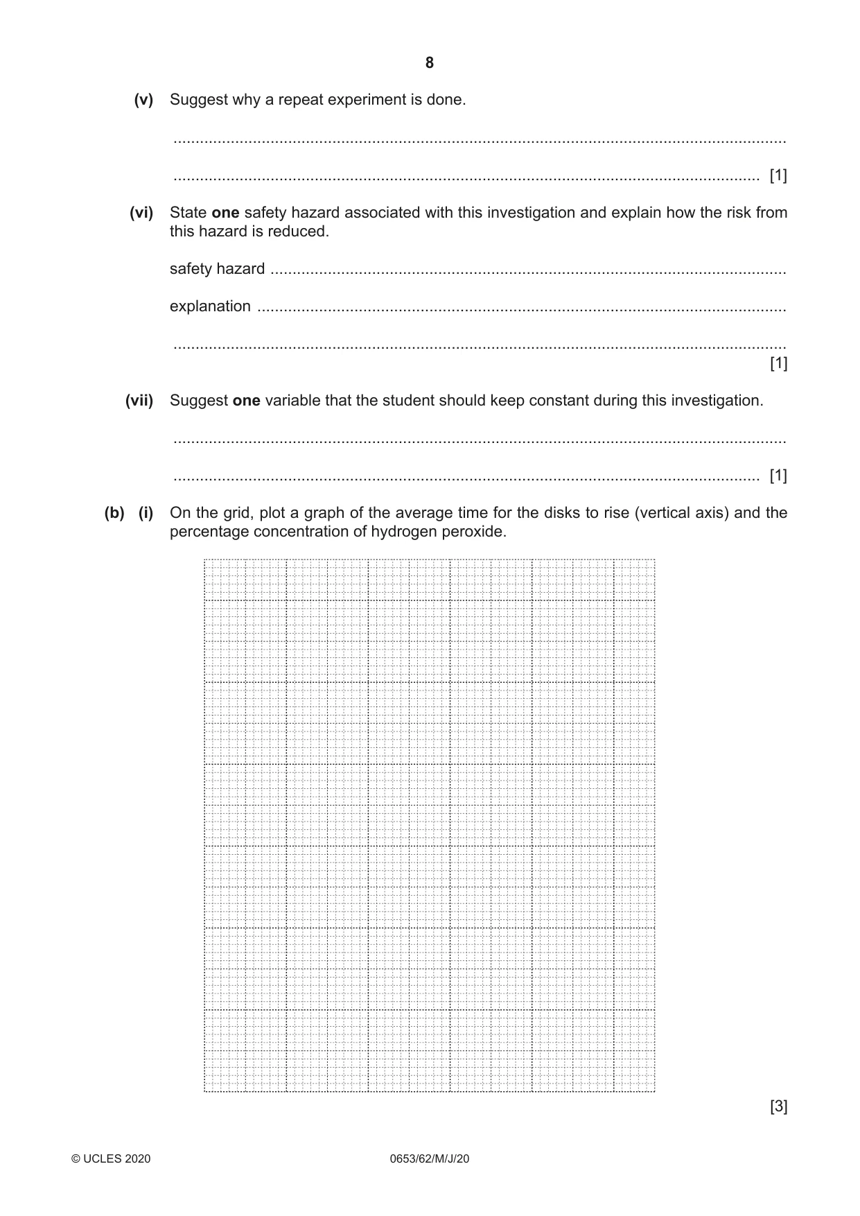 Cambridge IGCSE Science - Combined 0653 2020 May/June Paper 6 · Variant 2 question paper, page 8 of 16