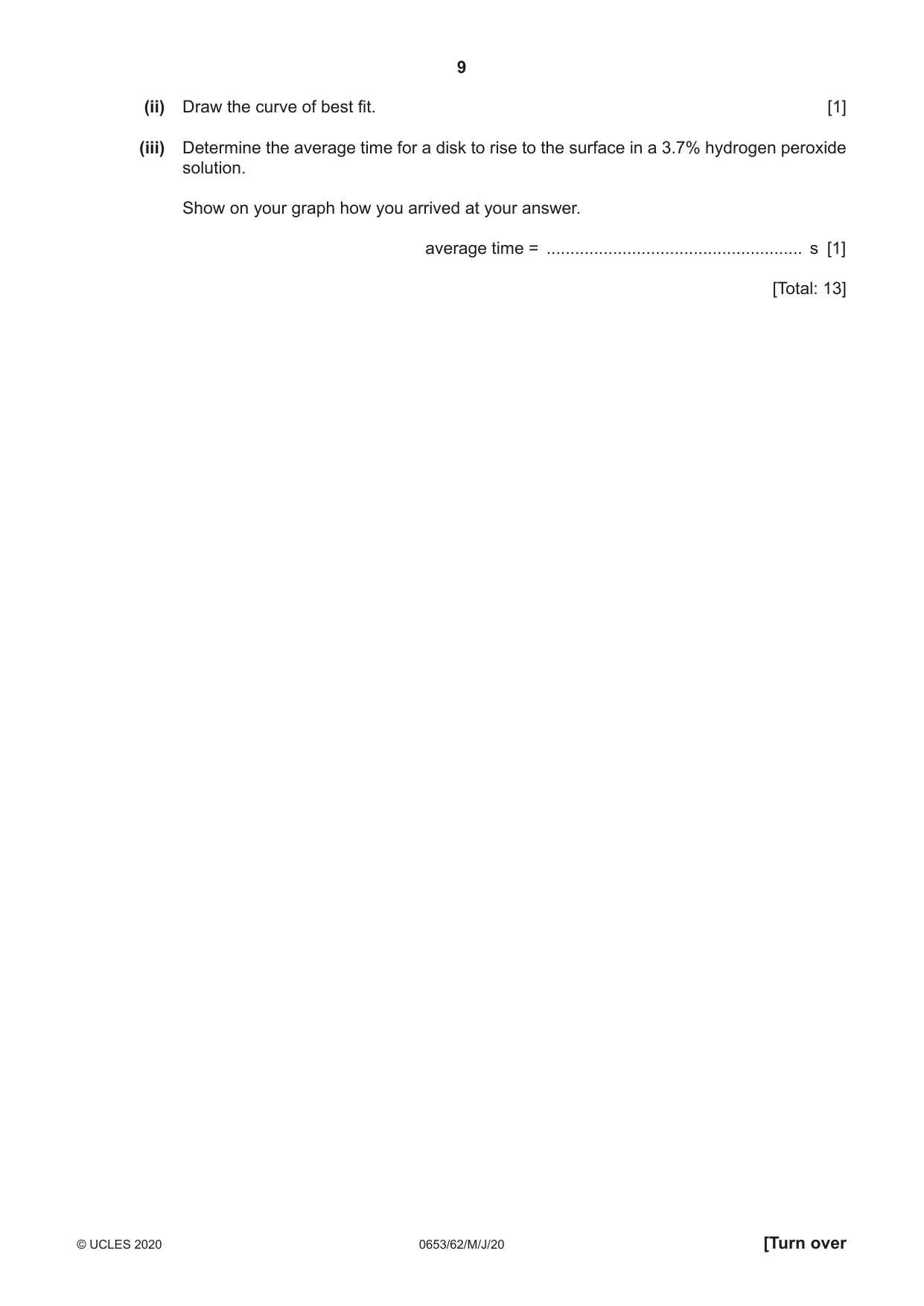 Cambridge IGCSE Science - Combined 0653 2020 May/June Paper 6 · Variant 2 question paper, page 9 of 16