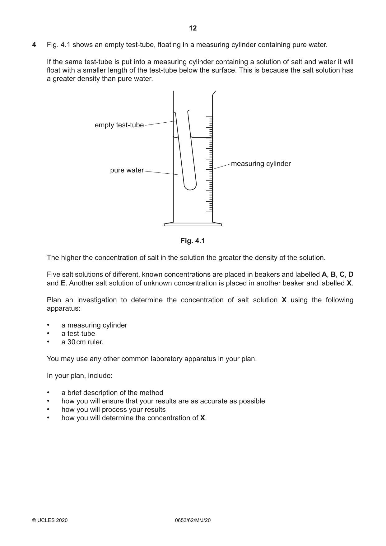 Cambridge IGCSE Science - Combined 0653 2020 May/June Paper 6 · Variant 2 question paper, page 12 of 16