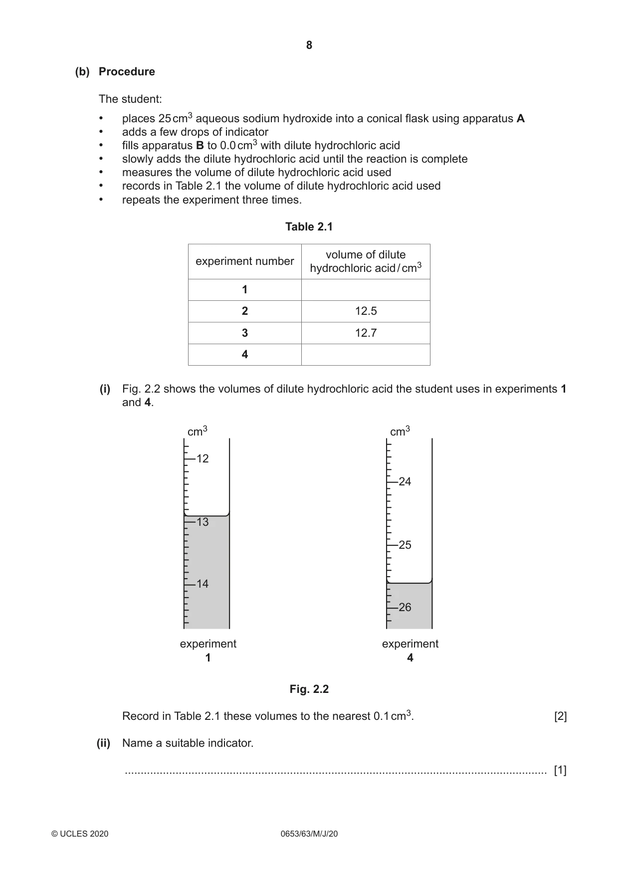 Cambridge IGCSE Science - Combined 0653 2020 May/June Paper 6 · Variant 3 question paper, page 8 of 16
