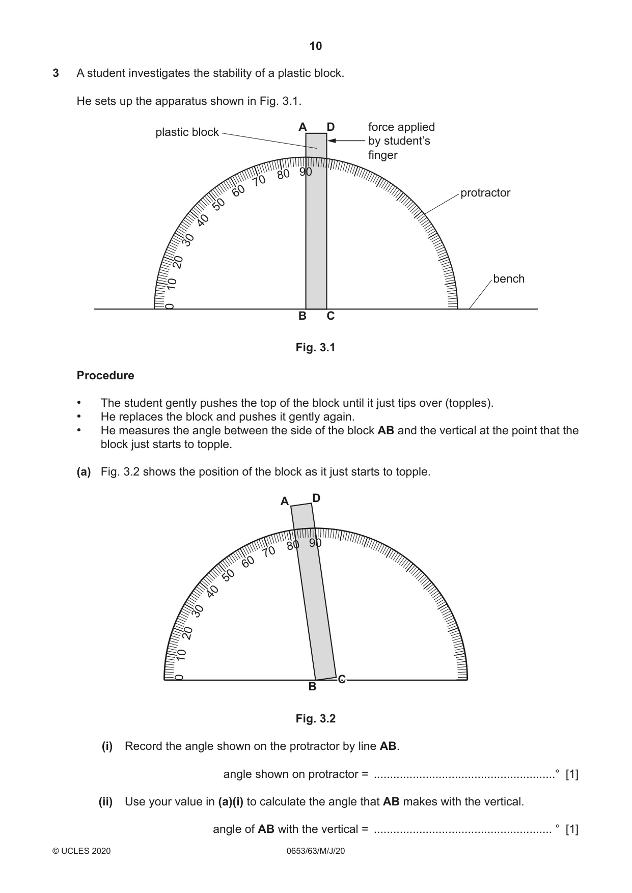 Cambridge IGCSE Science - Combined 0653 2020 May/June Paper 6 · Variant 3 question paper, page 10 of 16