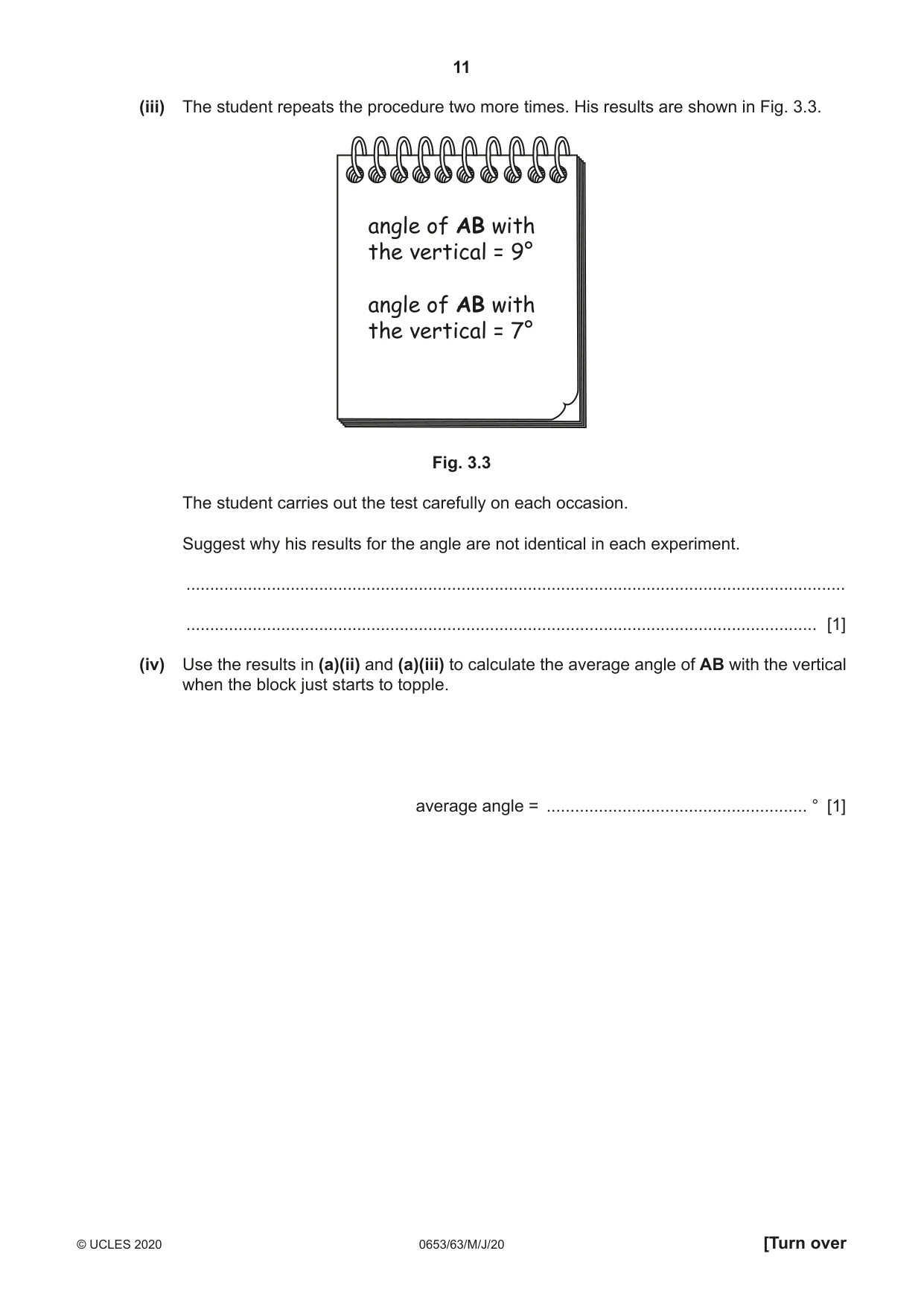 Cambridge IGCSE Science - Combined 0653 2020 May/June Paper 6 · Variant 3 question paper, page 11 of 16