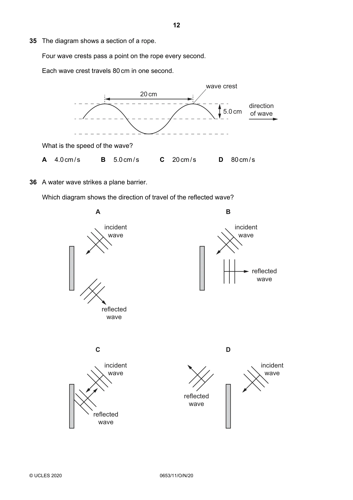 Cambridge IGCSE Science - Combined 0653 2020 Oct/Nov Paper 1 · Variant 1 question paper, page 12 of 16