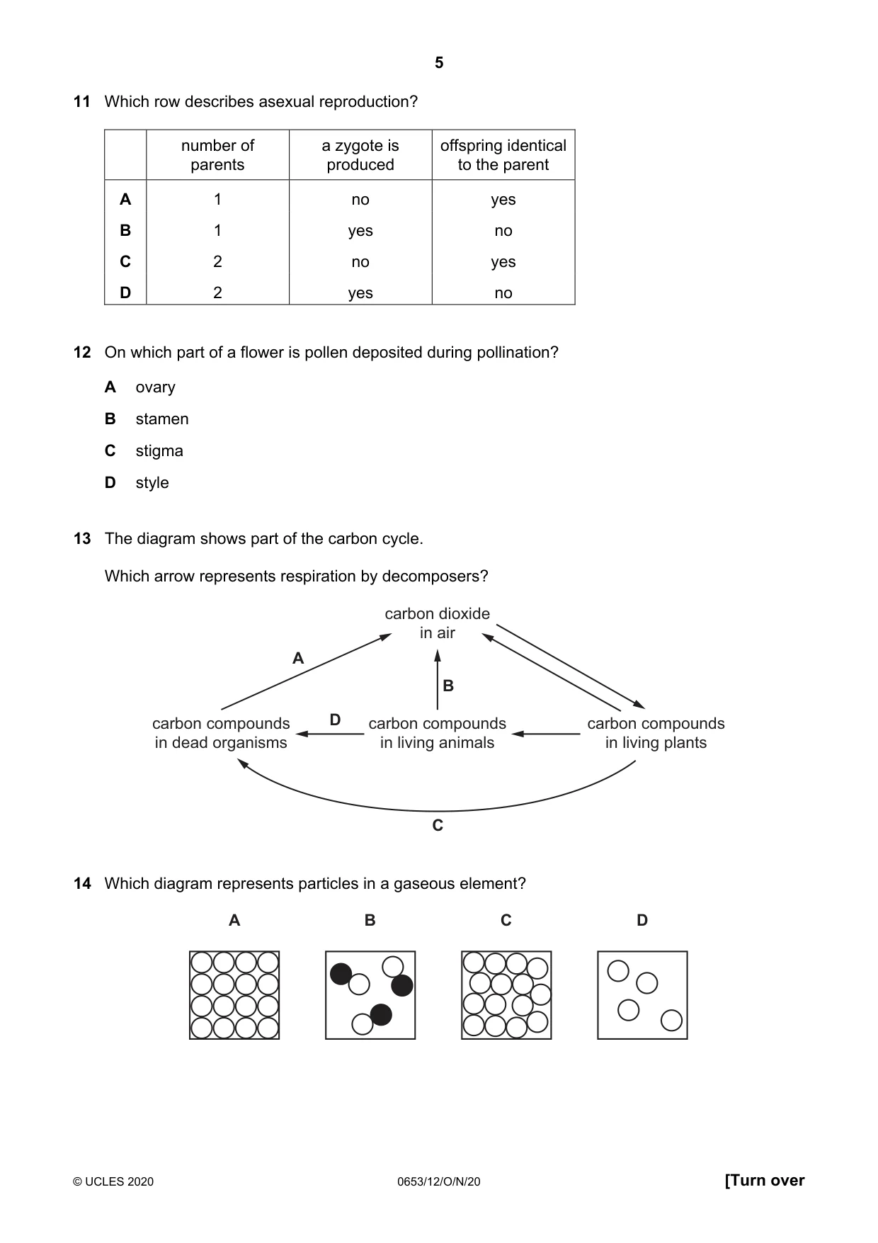 Cambridge IGCSE Science - Combined 0653 2020 Oct/Nov Paper 1 · Variant 2 question paper, page 5 of 16