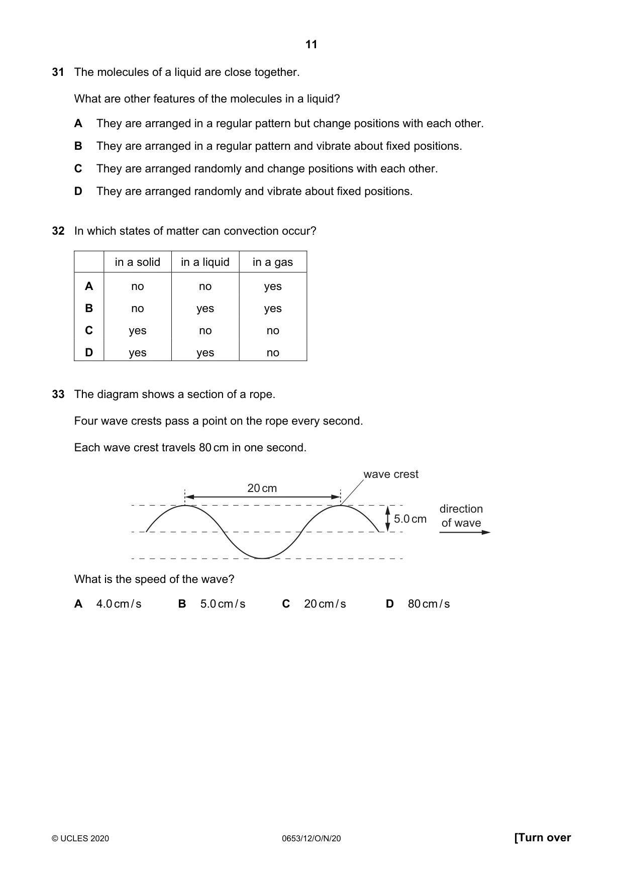 Cambridge IGCSE Science - Combined 0653 2020 Oct/Nov Paper 1 · Variant 2 question paper, page 11 of 16