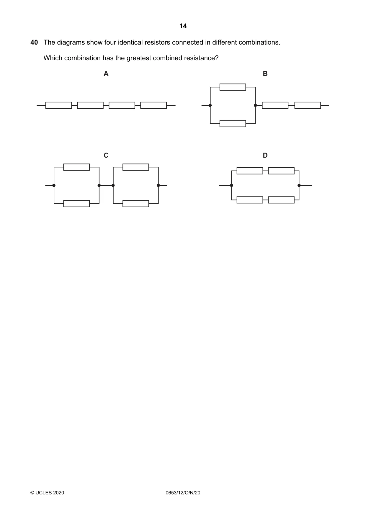 Cambridge IGCSE Science - Combined 0653 2020 Oct/Nov Paper 1 · Variant 2 question paper, page 14 of 16