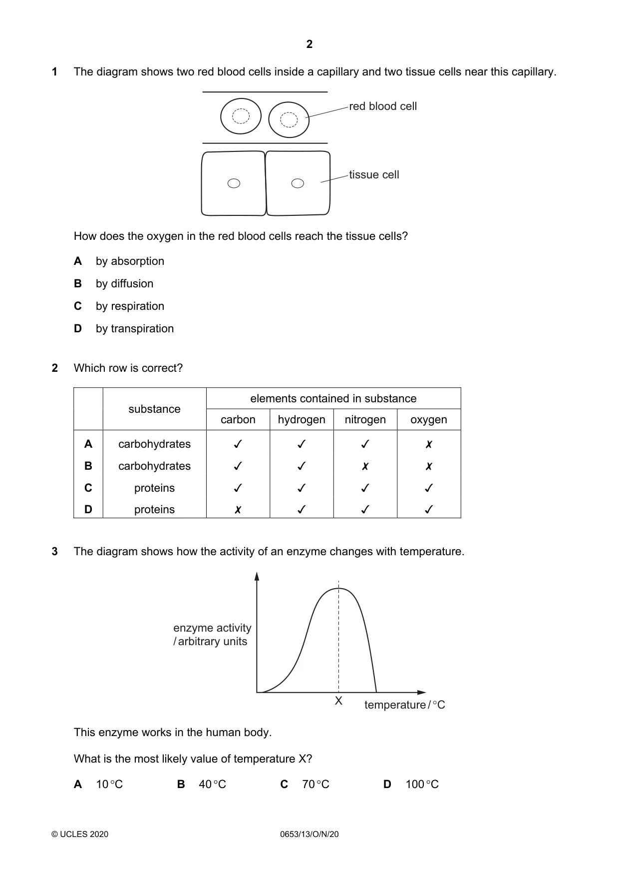 Cambridge IGCSE Science - Combined 0653 2020 Oct/Nov Paper 1 · Variant 3 question paper, page 2 of 20