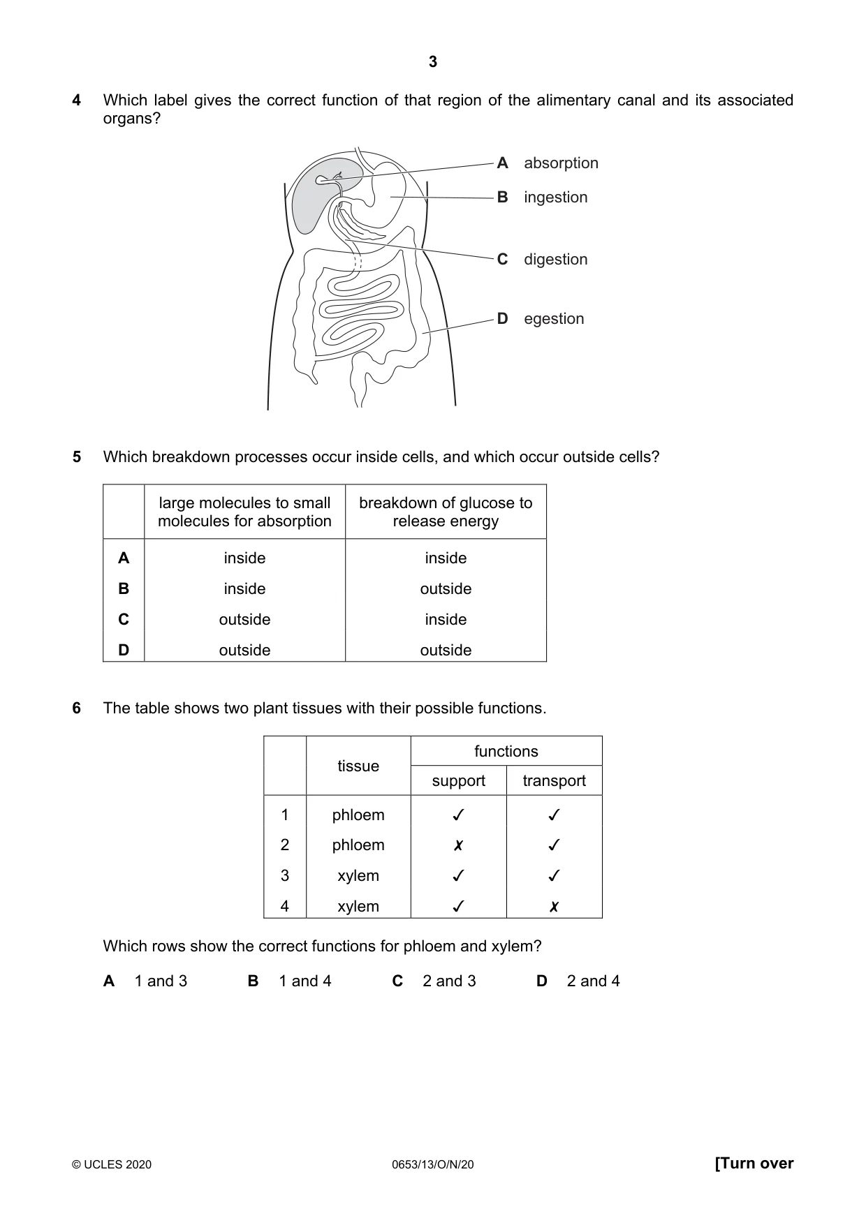 Cambridge IGCSE Science - Combined 0653 2020 Oct/Nov Paper 1 · Variant 3 question paper, page 3 of 20