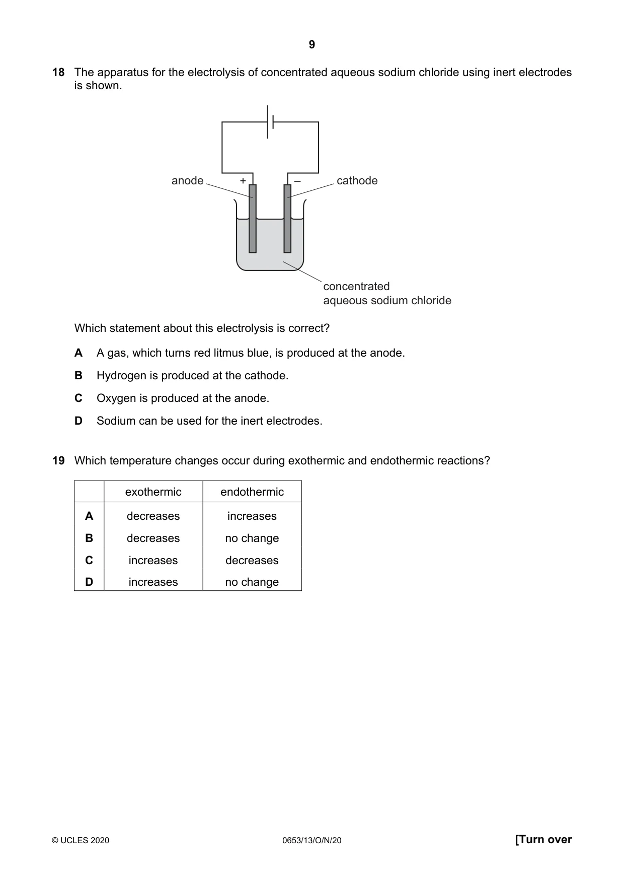 Cambridge IGCSE Science - Combined 0653 2020 Oct/Nov Paper 1 · Variant 3 question paper, page 9 of 20
