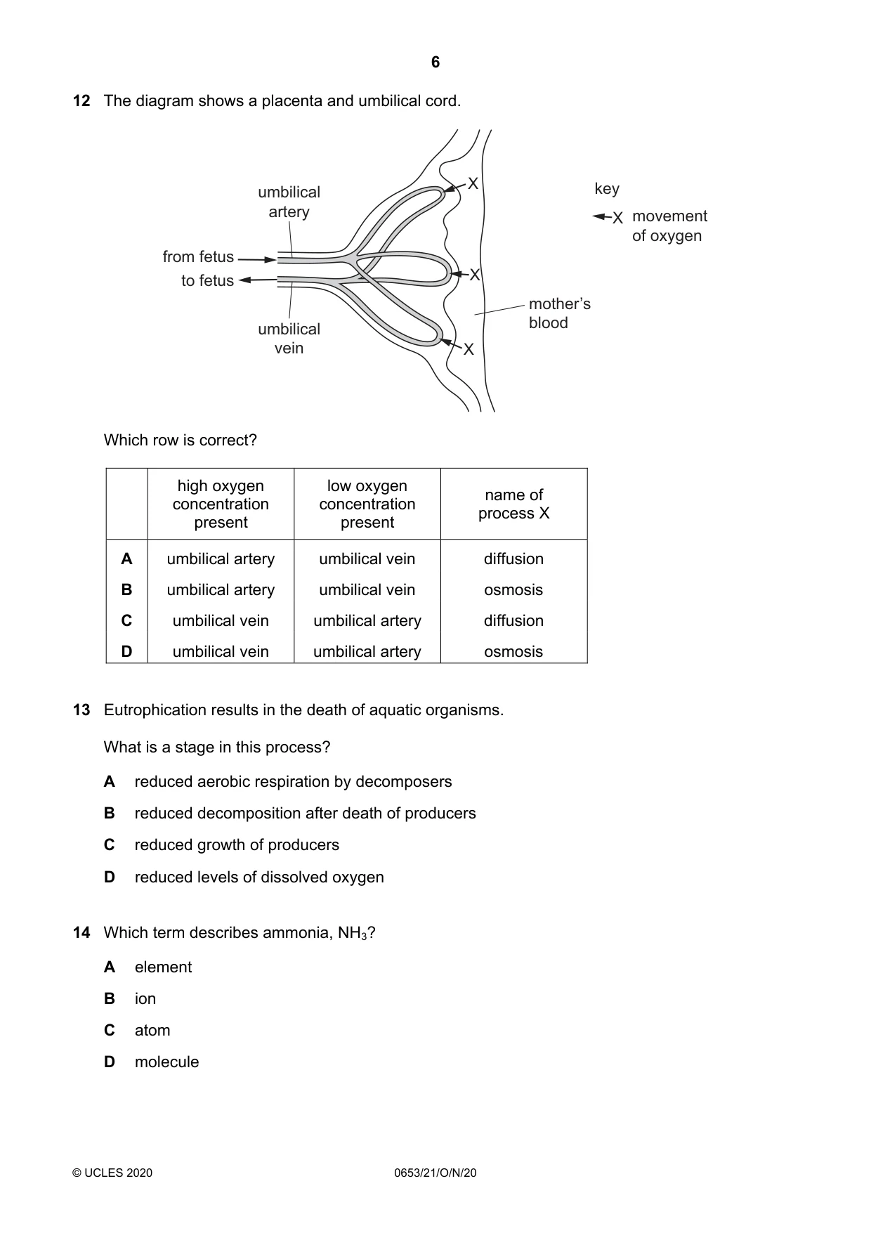 Cambridge IGCSE Science - Combined 0653 2020 Oct/Nov Paper 2 · Variant 1 question paper, page 6 of 16