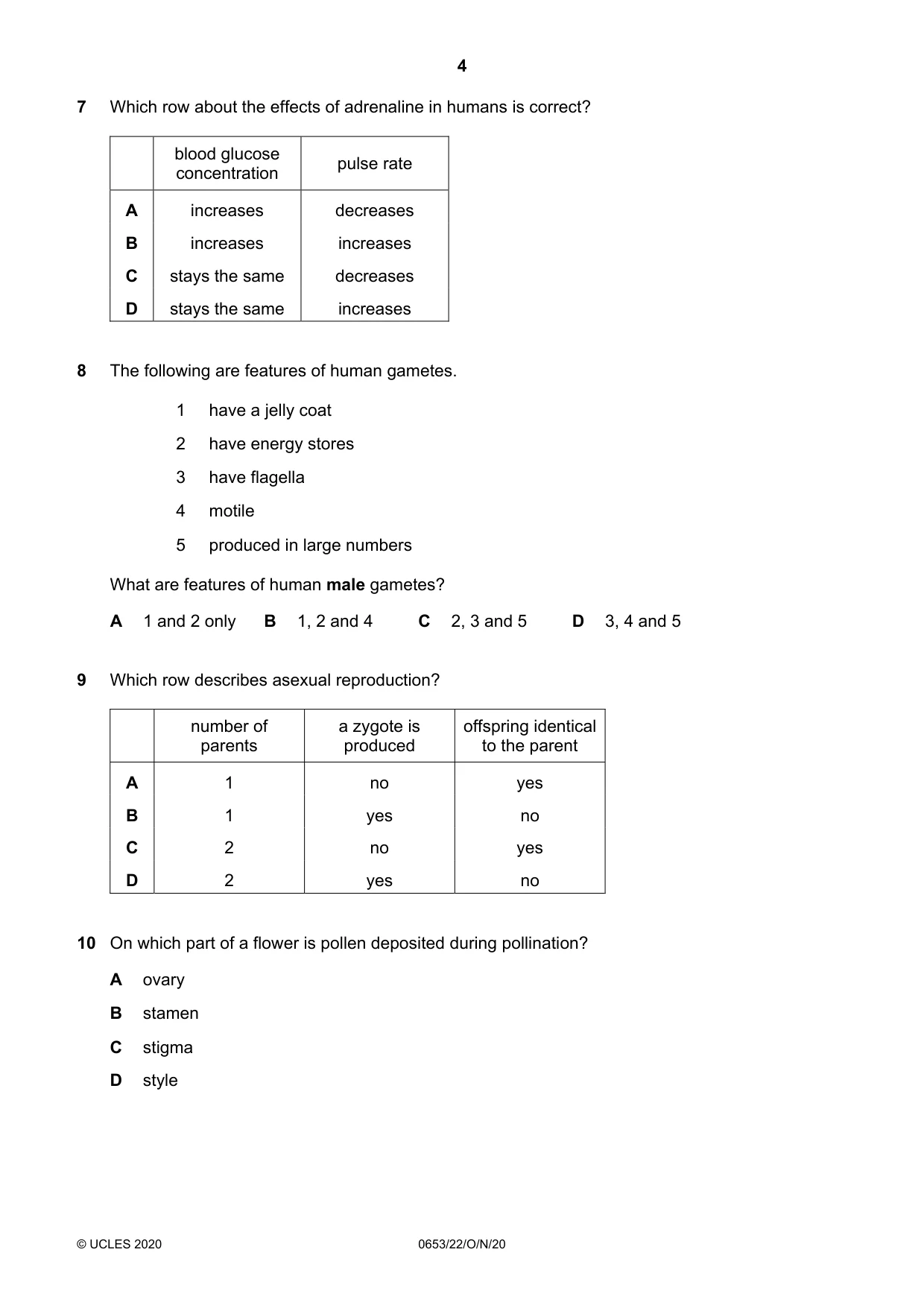 Cambridge IGCSE Science - Combined 0653 2020 Oct/Nov Paper 2 · Variant 2 question paper, page 4 of 16