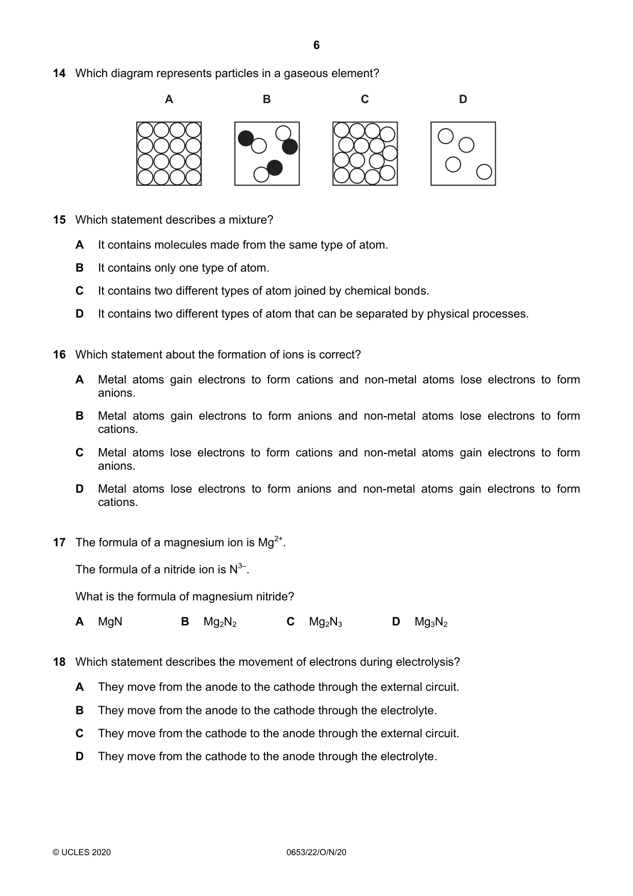 Cambridge IGCSE Science - Combined 0653 2020 Oct/Nov Paper 2 · Variant 2 question paper, page 6 of 16