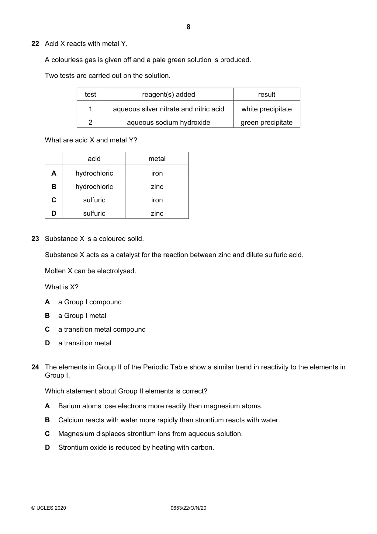 Cambridge IGCSE Science - Combined 0653 2020 Oct/Nov Paper 2 · Variant 2 question paper, page 8 of 16