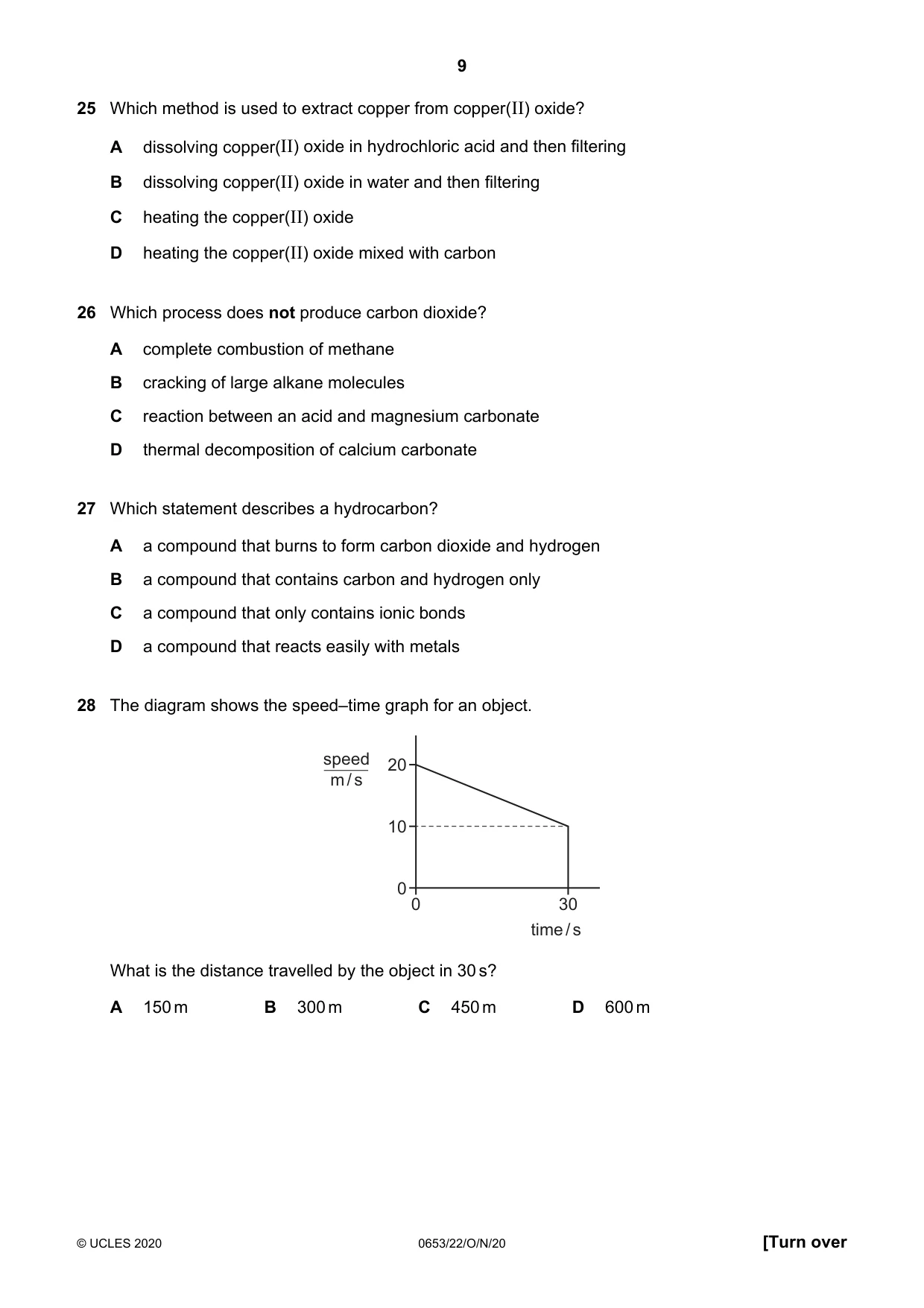 Cambridge IGCSE Science - Combined 0653 2020 Oct/Nov Paper 2 · Variant 2 question paper, page 9 of 16