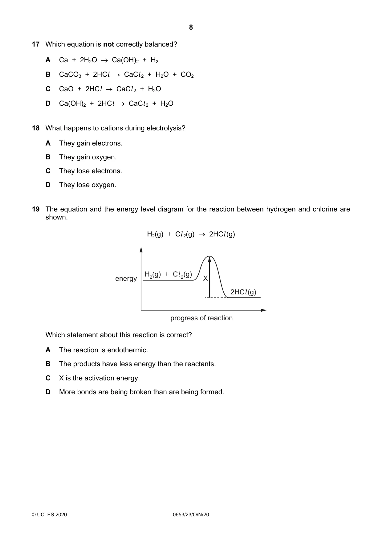 Cambridge IGCSE Science - Combined 0653 2020 Oct/Nov Paper 2 · Variant 3 question paper, page 8 of 16