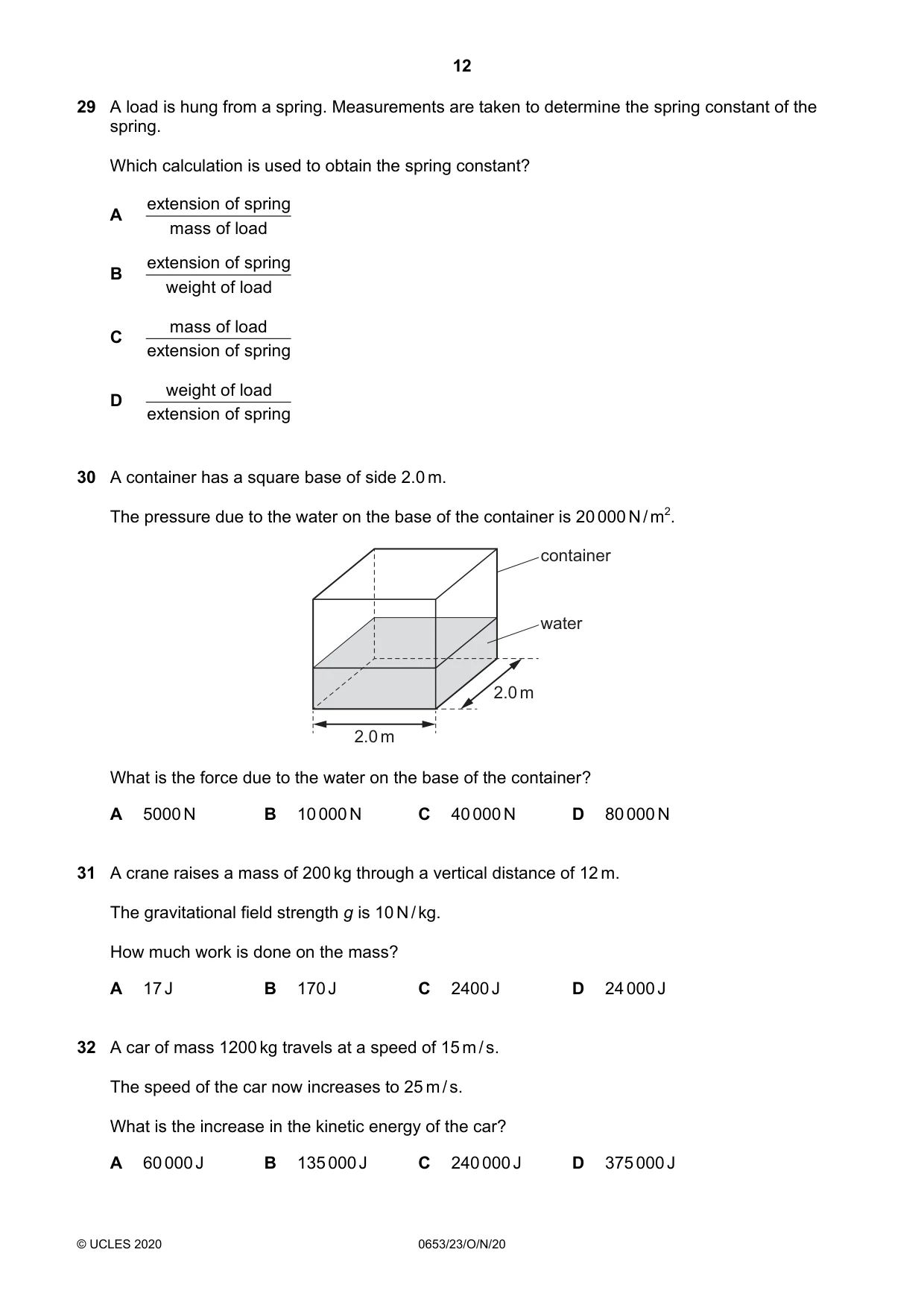 Cambridge IGCSE Science - Combined 0653 2020 Oct/Nov Paper 2 · Variant 3 question paper, page 12 of 16