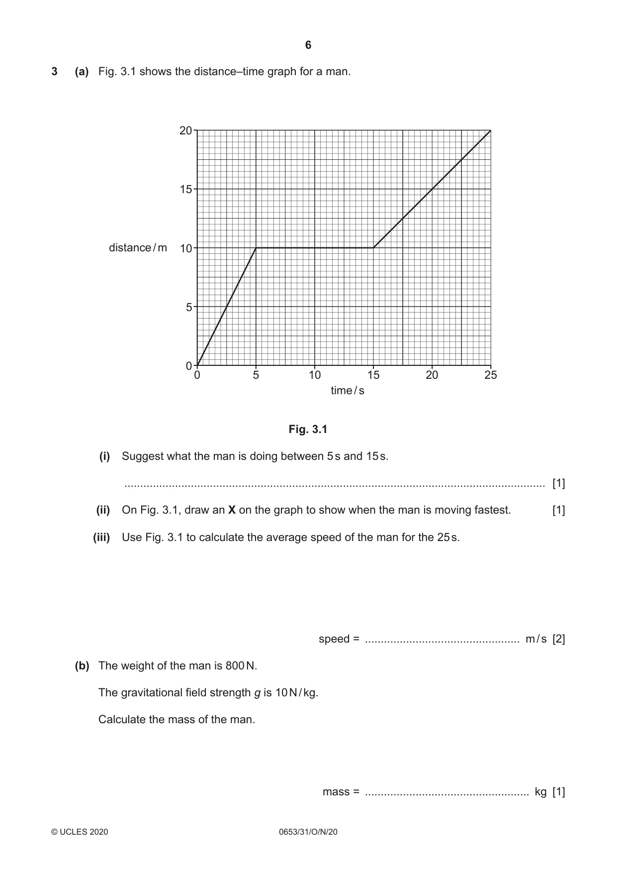 Cambridge IGCSE Science - Combined 0653 2020 Oct/Nov Paper 3 · Variant 1 question paper, page 6 of 20