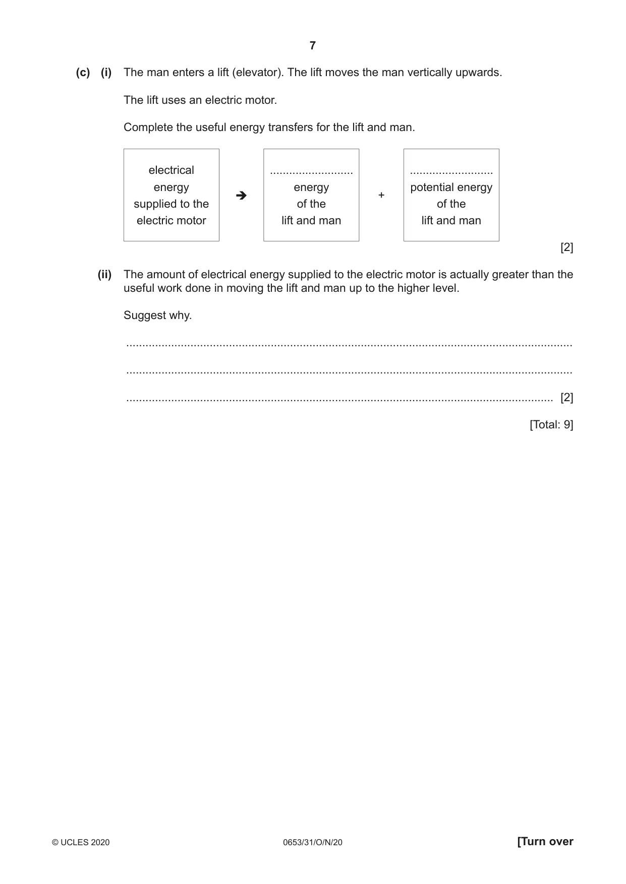 Cambridge IGCSE Science - Combined 0653 2020 Oct/Nov Paper 3 · Variant 1 question paper, page 7 of 20