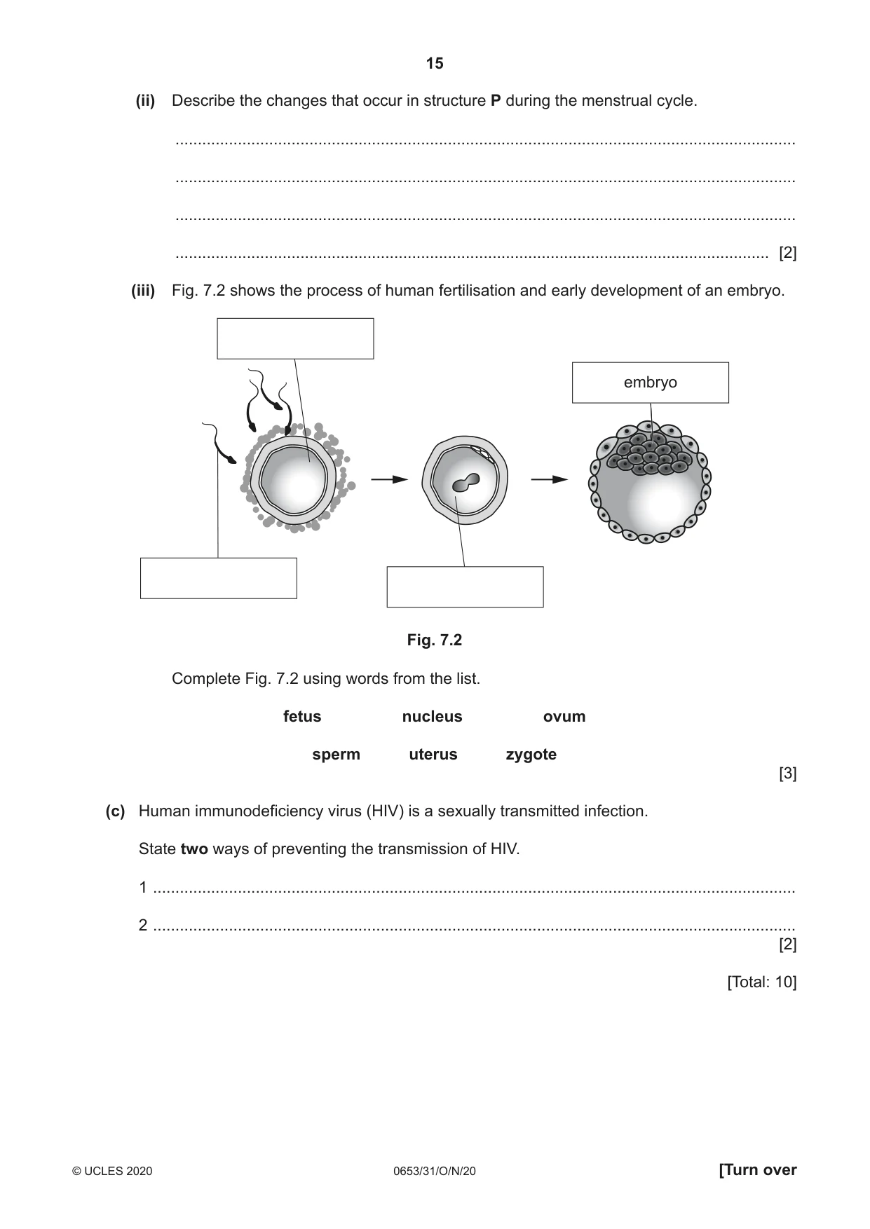 Cambridge IGCSE Science - Combined 0653 2020 Oct/Nov Paper 3 · Variant 1 question paper, page 15 of 20