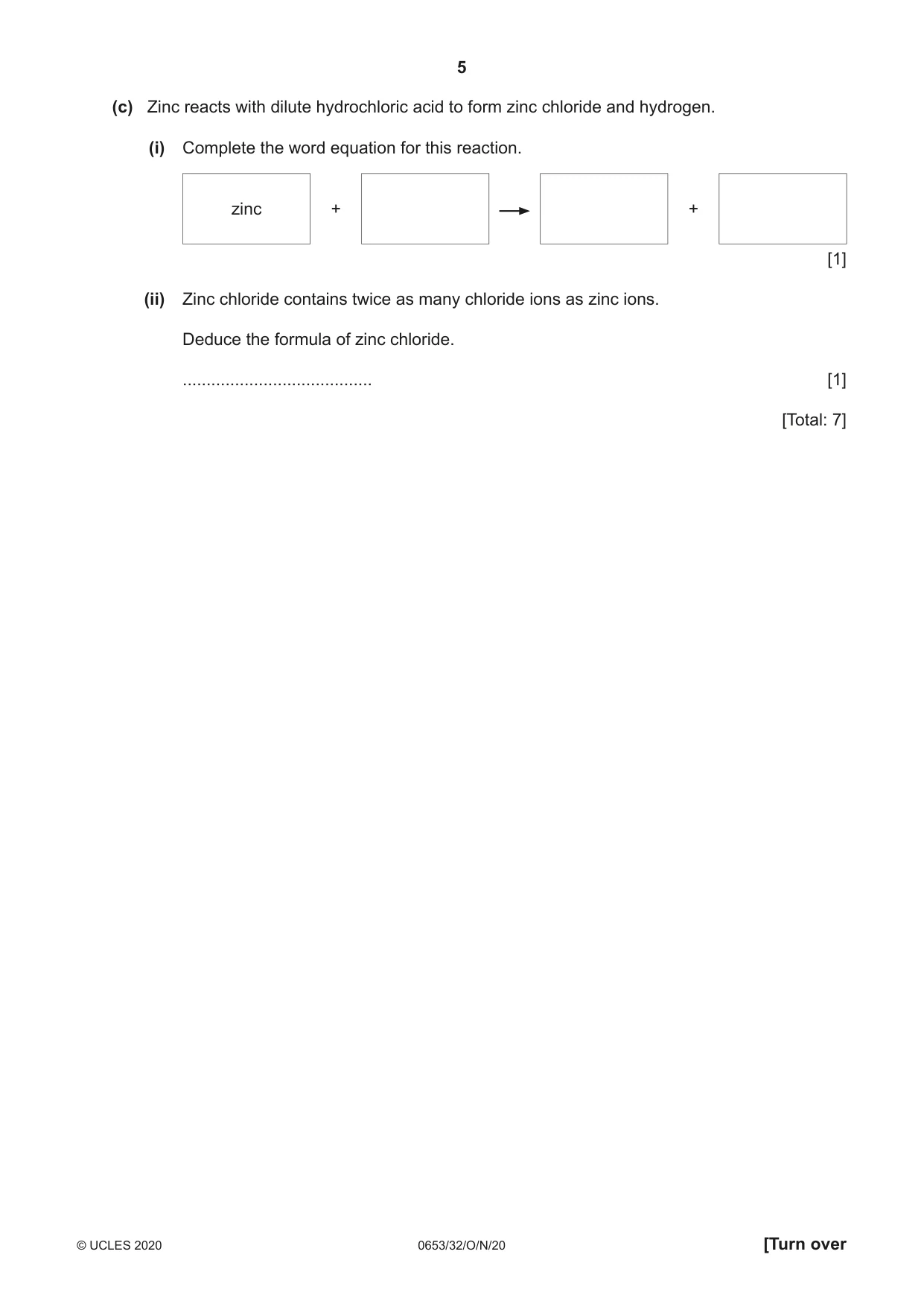 Cambridge IGCSE Science - Combined 0653 2020 Oct/Nov Paper 3 · Variant 2 question paper, page 5 of 20