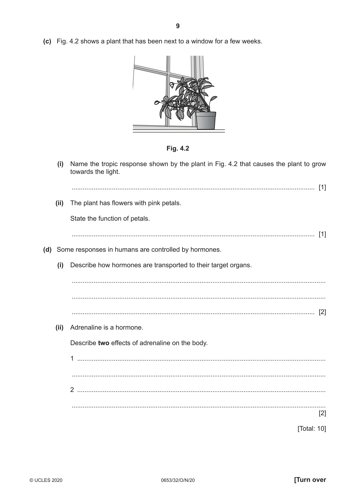 Cambridge IGCSE Science - Combined 0653 2020 Oct/Nov Paper 3 · Variant 2 question paper, page 9 of 20