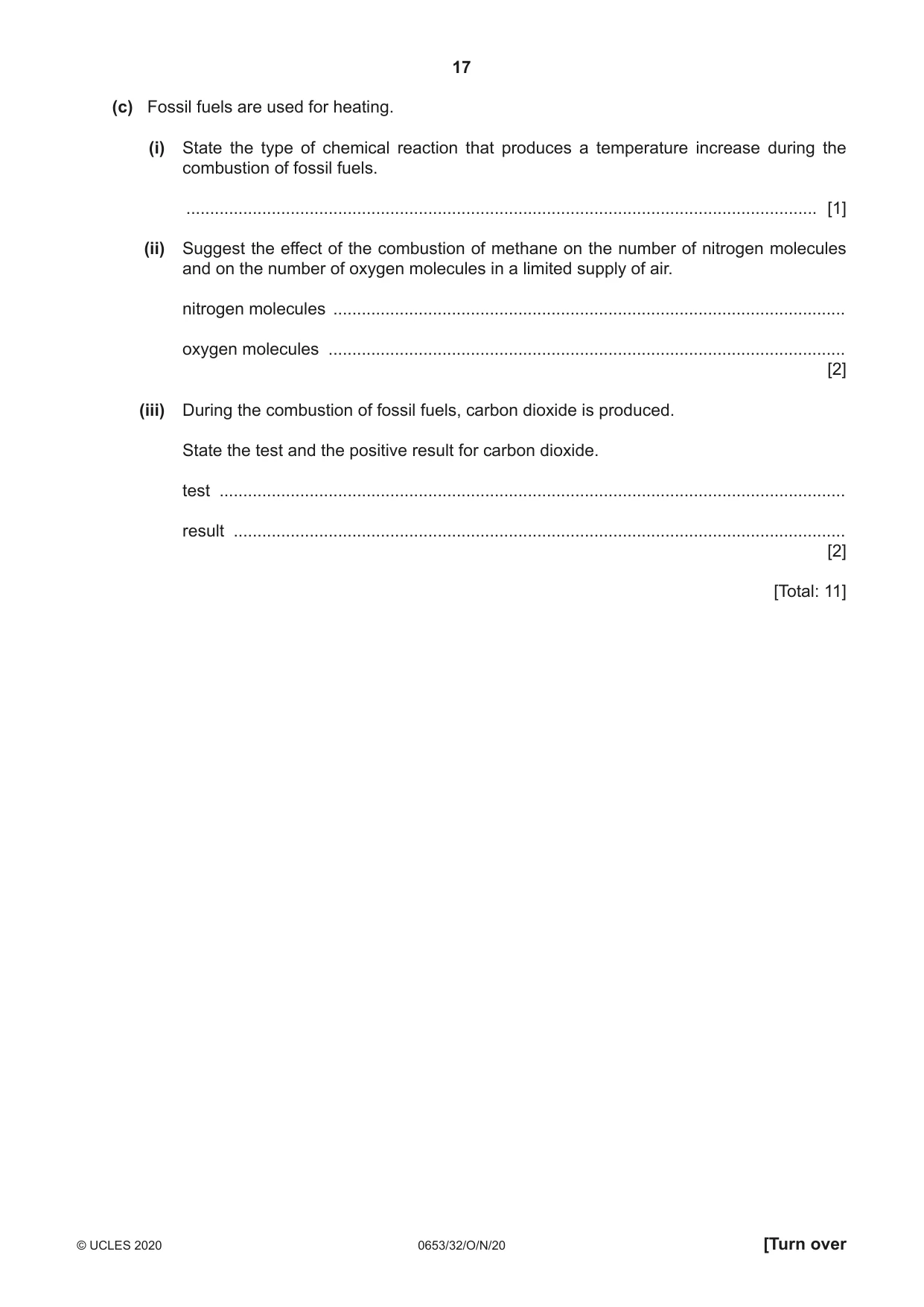 Cambridge IGCSE Science - Combined 0653 2020 Oct/Nov Paper 3 · Variant 2 question paper, page 17 of 20
