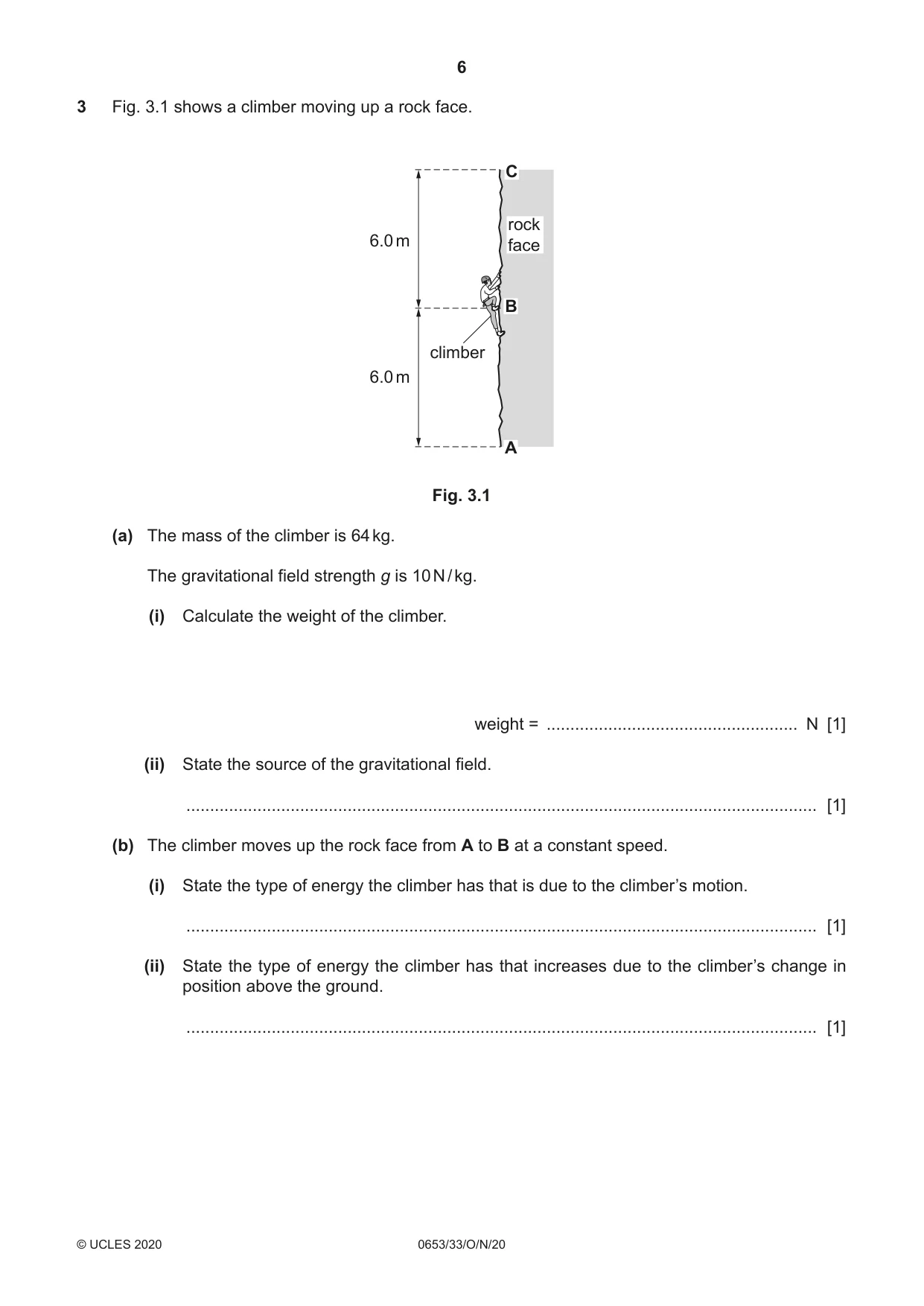 Cambridge IGCSE Science - Combined 0653 2020 Oct/Nov Paper 3 · Variant 3 question paper, page 6 of 20