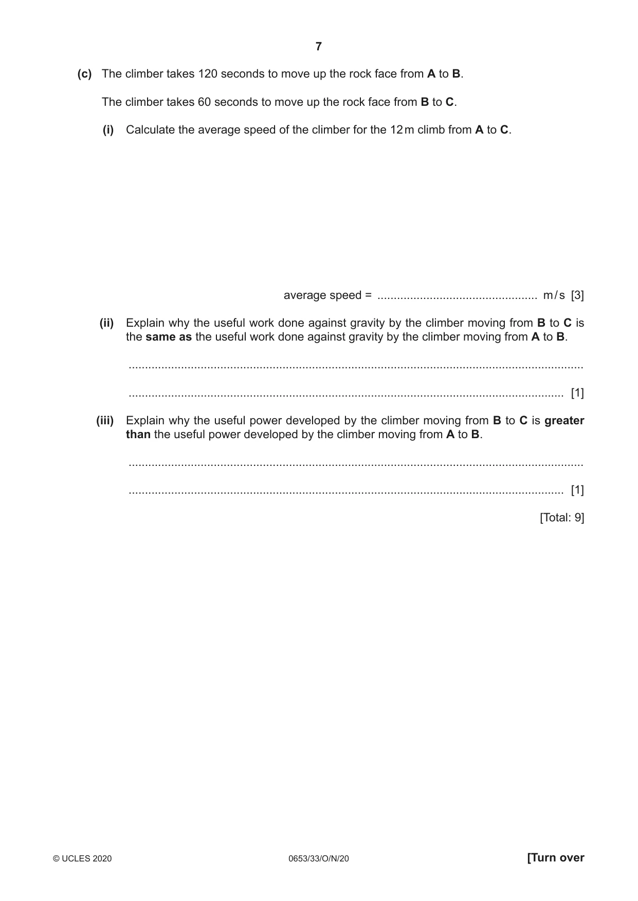 Cambridge IGCSE Science - Combined 0653 2020 Oct/Nov Paper 3 · Variant 3 question paper, page 7 of 20