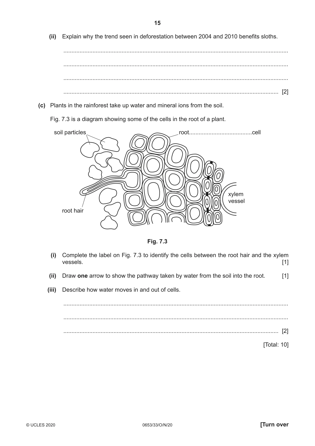 Cambridge IGCSE Science - Combined 0653 2020 Oct/Nov Paper 3 · Variant 3 question paper, page 15 of 20