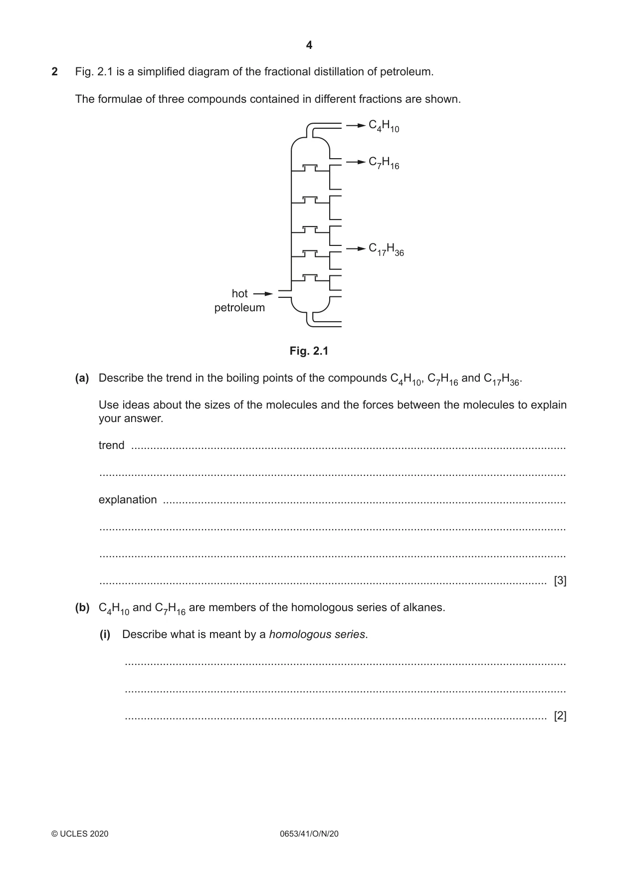 Cambridge IGCSE Science - Combined 0653 2020 Oct/Nov Paper 4 · Variant 1 question paper, page 4 of 20