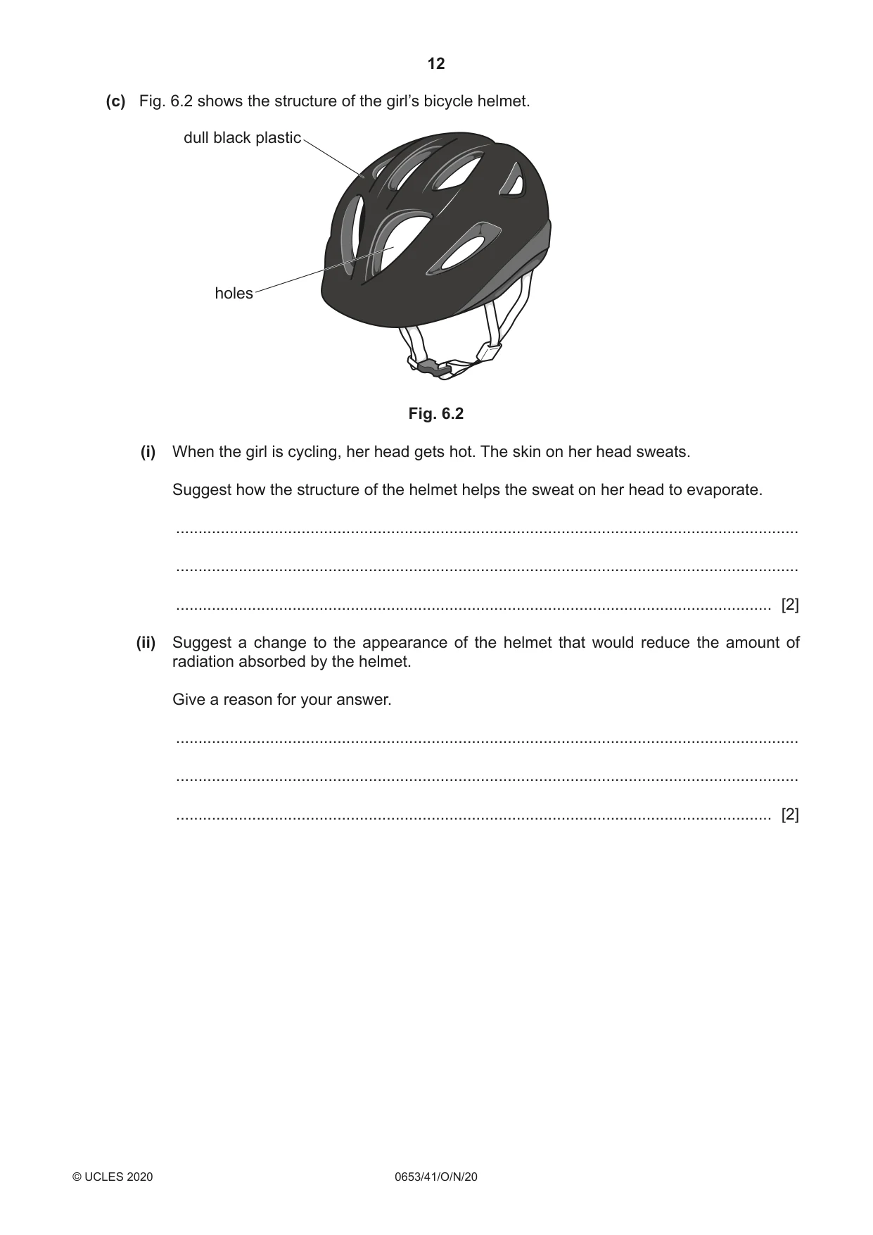 Cambridge IGCSE Science - Combined 0653 2020 Oct/Nov Paper 4 · Variant 1 question paper, page 12 of 20