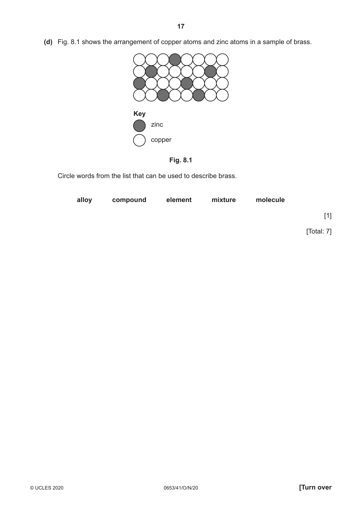 Cambridge IGCSE Science - Combined 0653 2020 Oct/Nov Paper 4 · Variant 1 question paper, page 17 of 20